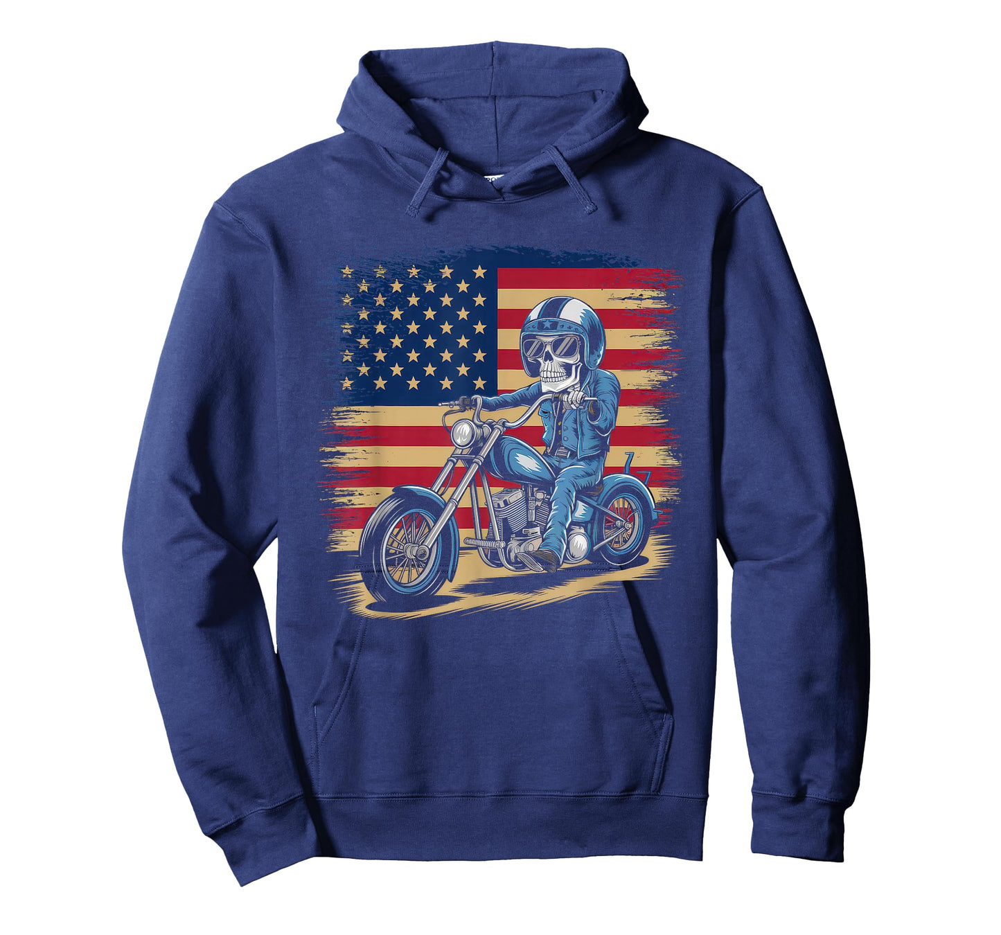 American Flag Motorcycle Tshirt USA Flag Biker Retro T-Shirt