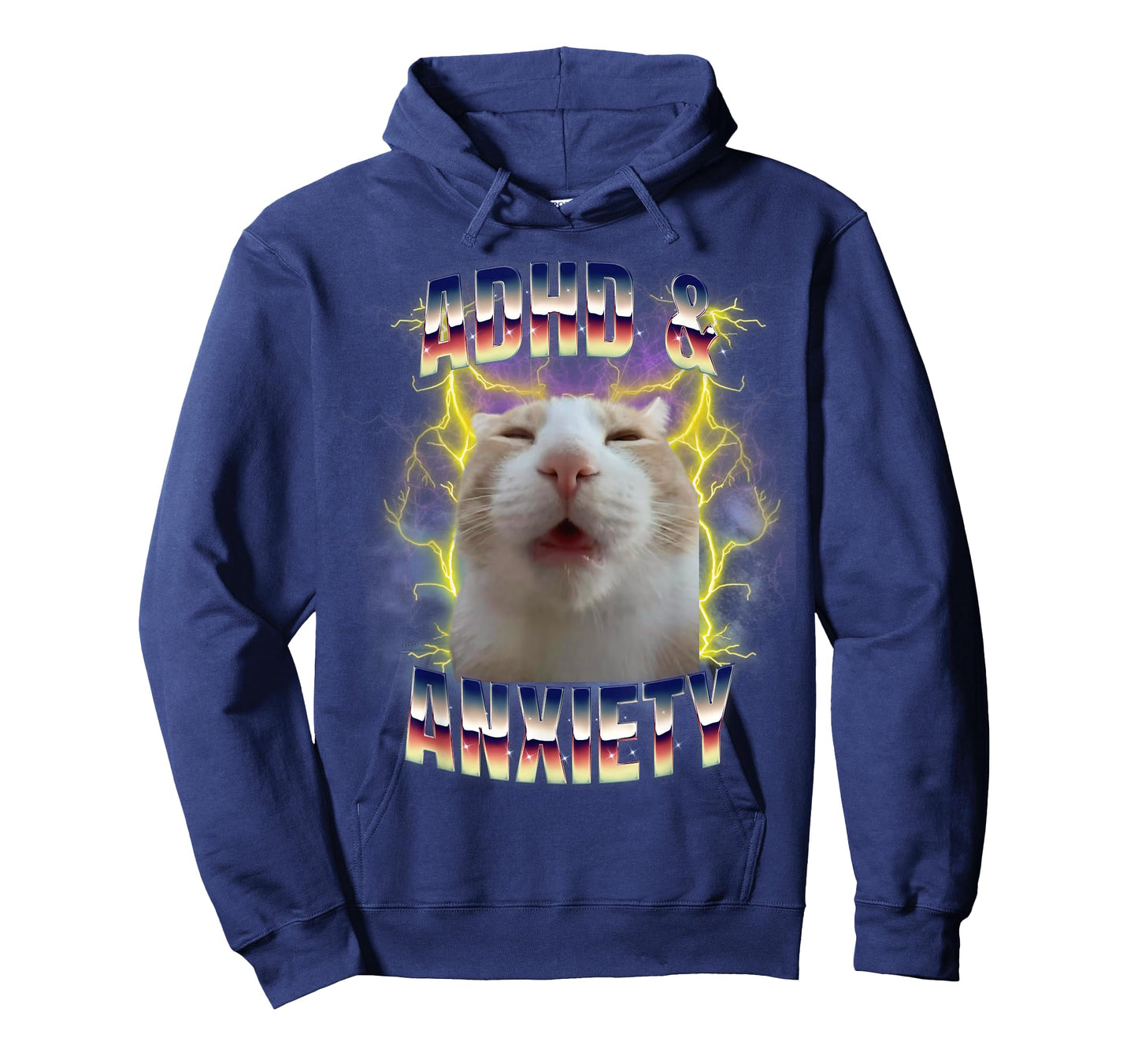 ADHD and Anxiety Neurodiversity Funny Silly Meme Cat T-Shirt