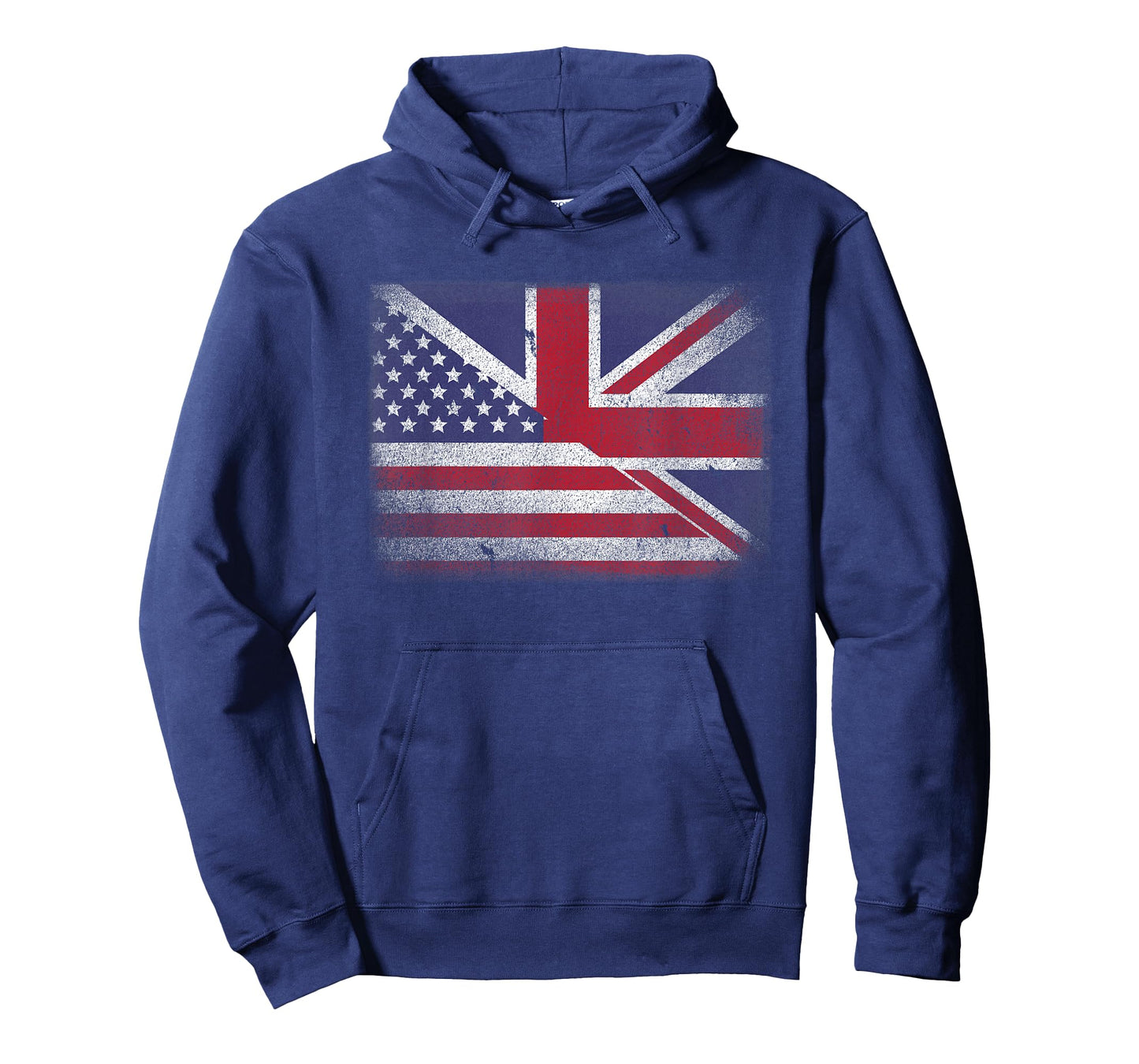 Vintage Half American Half British Flag Great Britain USA T-Shirt