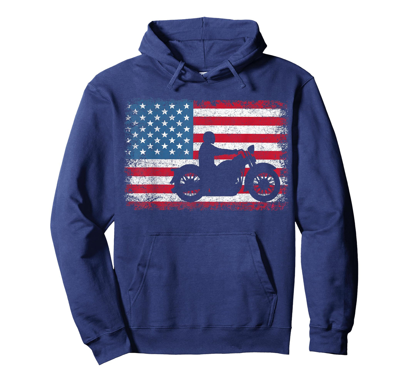 American Flag Biker Motorcycle USA Flag 4th of July Boys Men T-Shirt