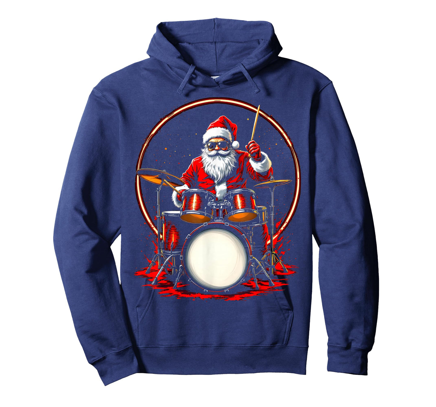 Drummer Santa Playing Drums Funny Christmas Music Lover Boys T-Shirt
