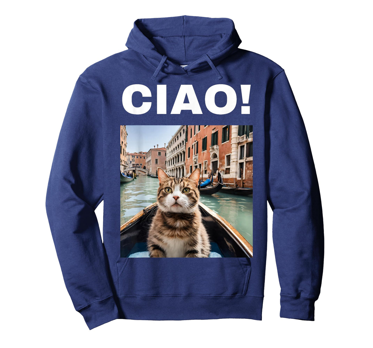 Ciao Funny Gondolier Cat On A Venetian Gondola, Venice Italy T-Shirt