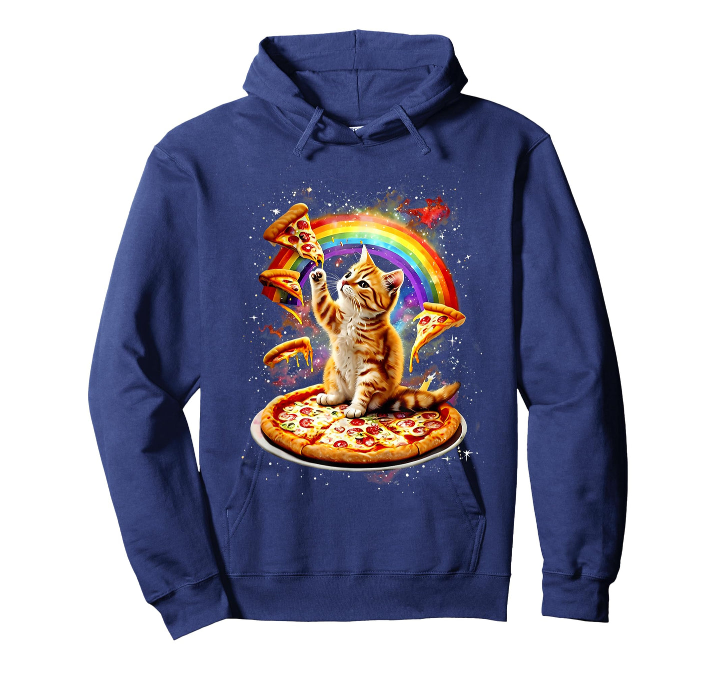 Space Cat Pizza Rainbow Cat Outter Galaxy Kitty In Space T-Shirt