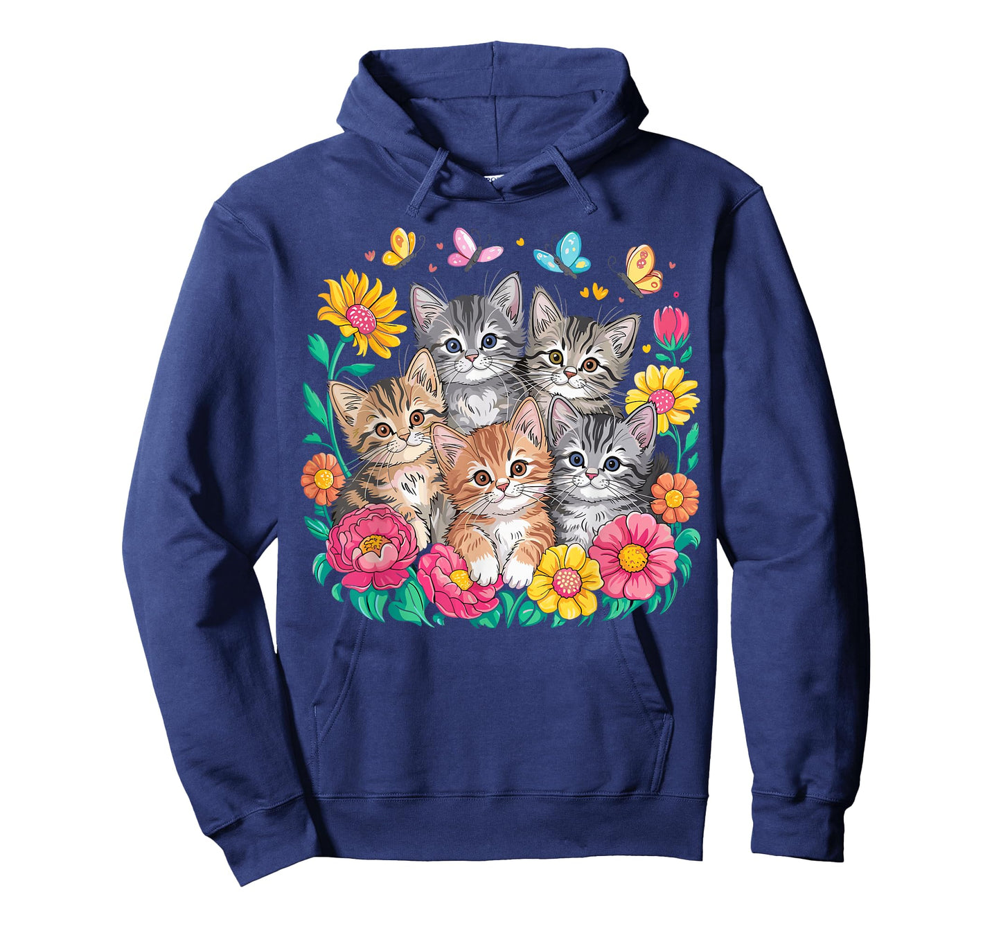 Cat Colorful Kittens Floral Cat T-Shirt