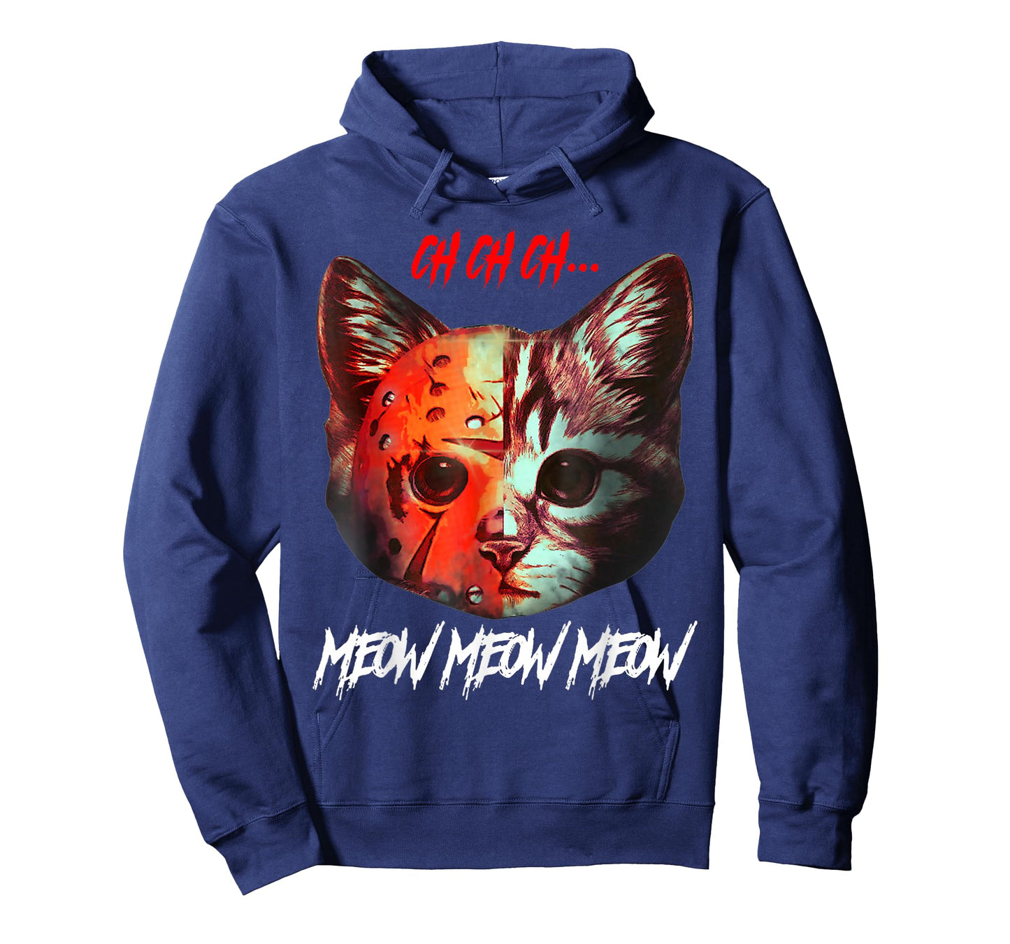 Ch Ch Ch Meow Meow Meow Scary Halloween Cat Funny T-Shirt