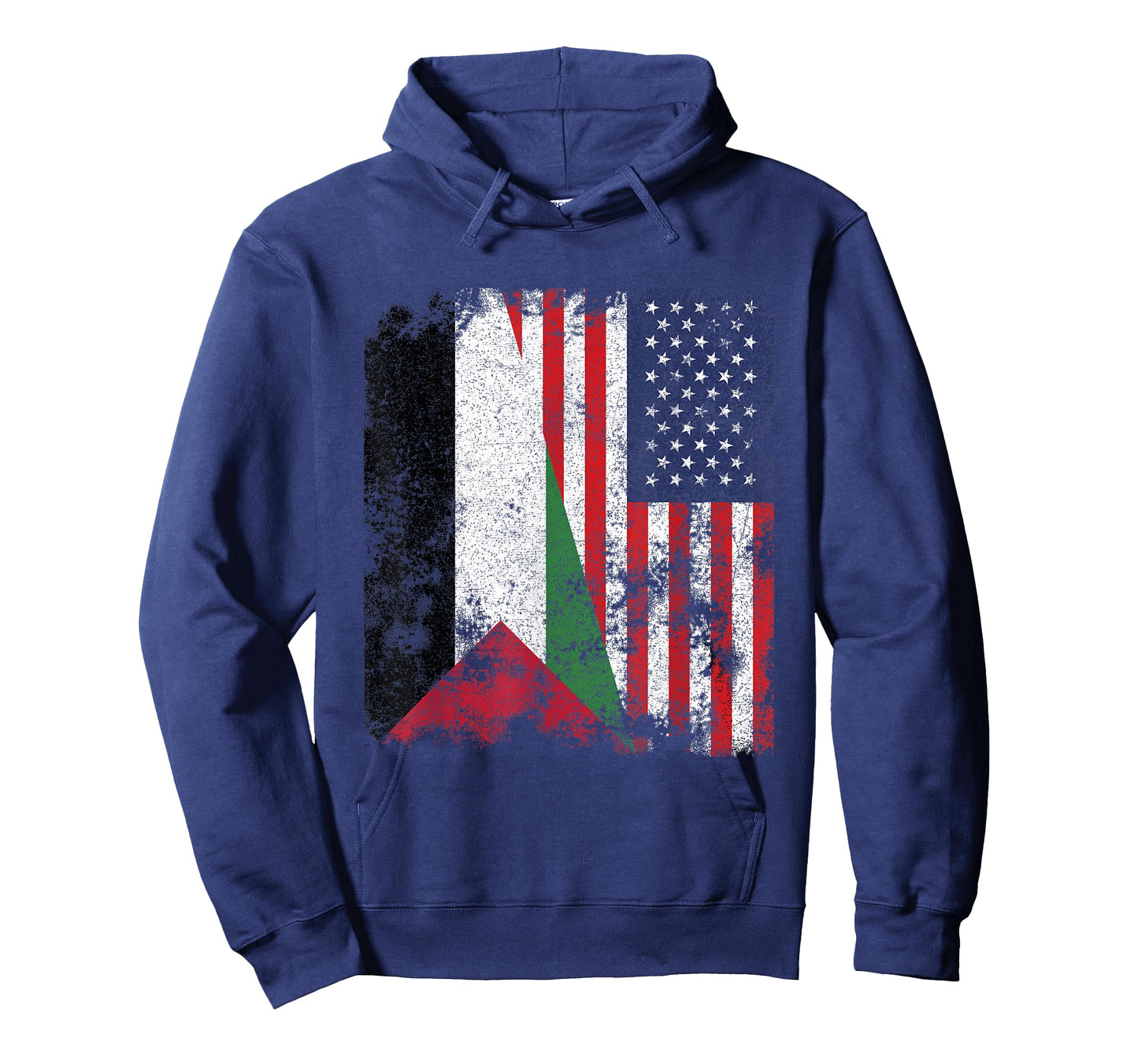 Palestine USA Flag Distressed - Half American T-Shirt