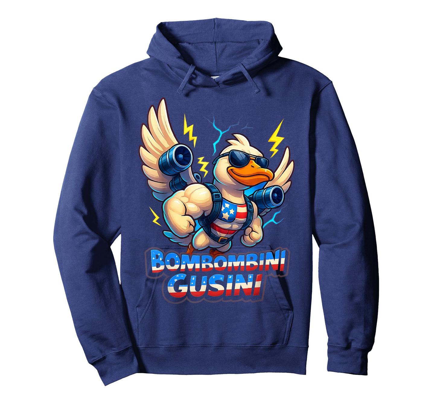 Bombombini Gusini Funny Brainrot Goose American Flag Meme T-Shirt