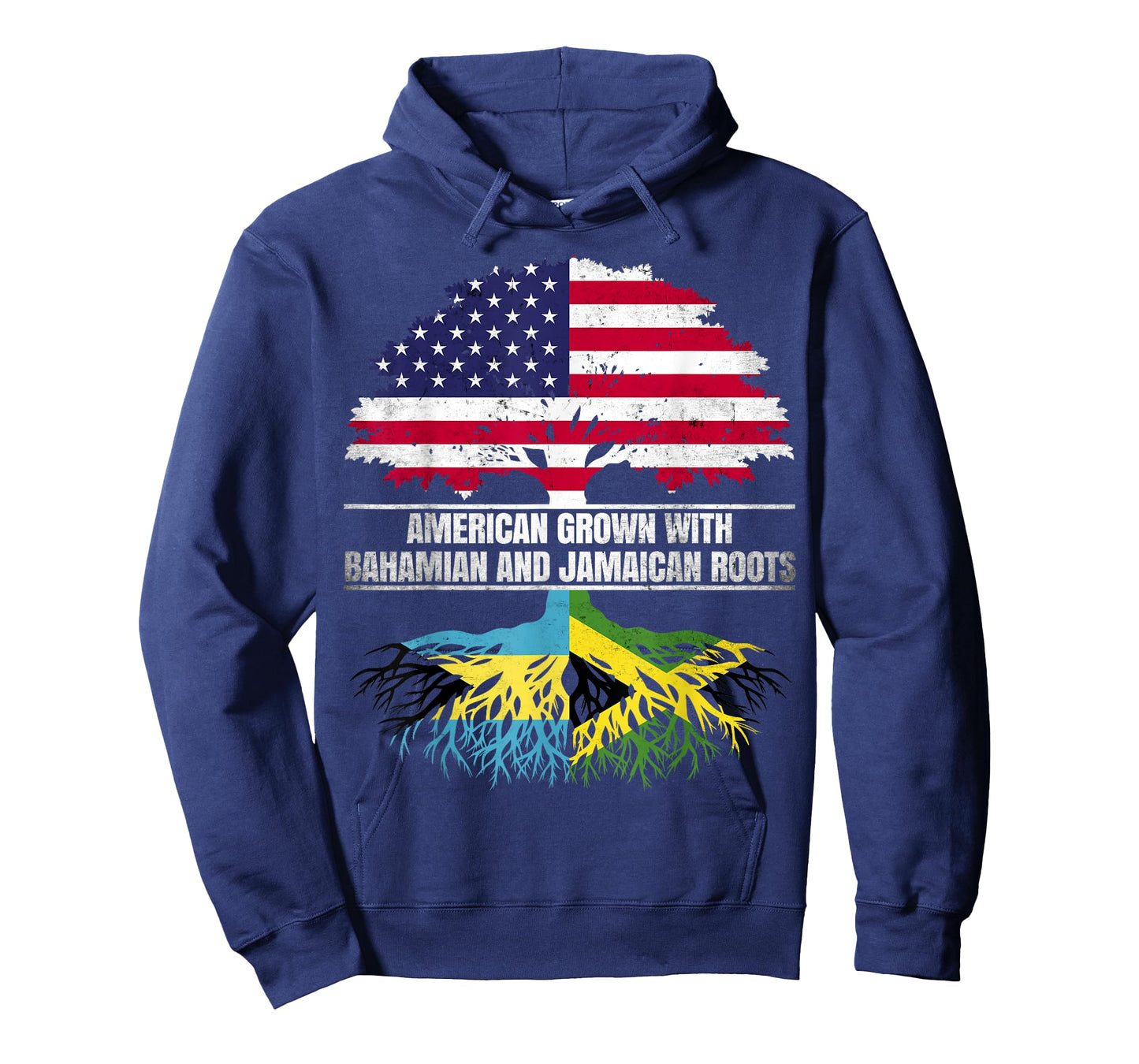 American Grown with Flag Heritage Bahamian Jamaican Roots T-Shirt