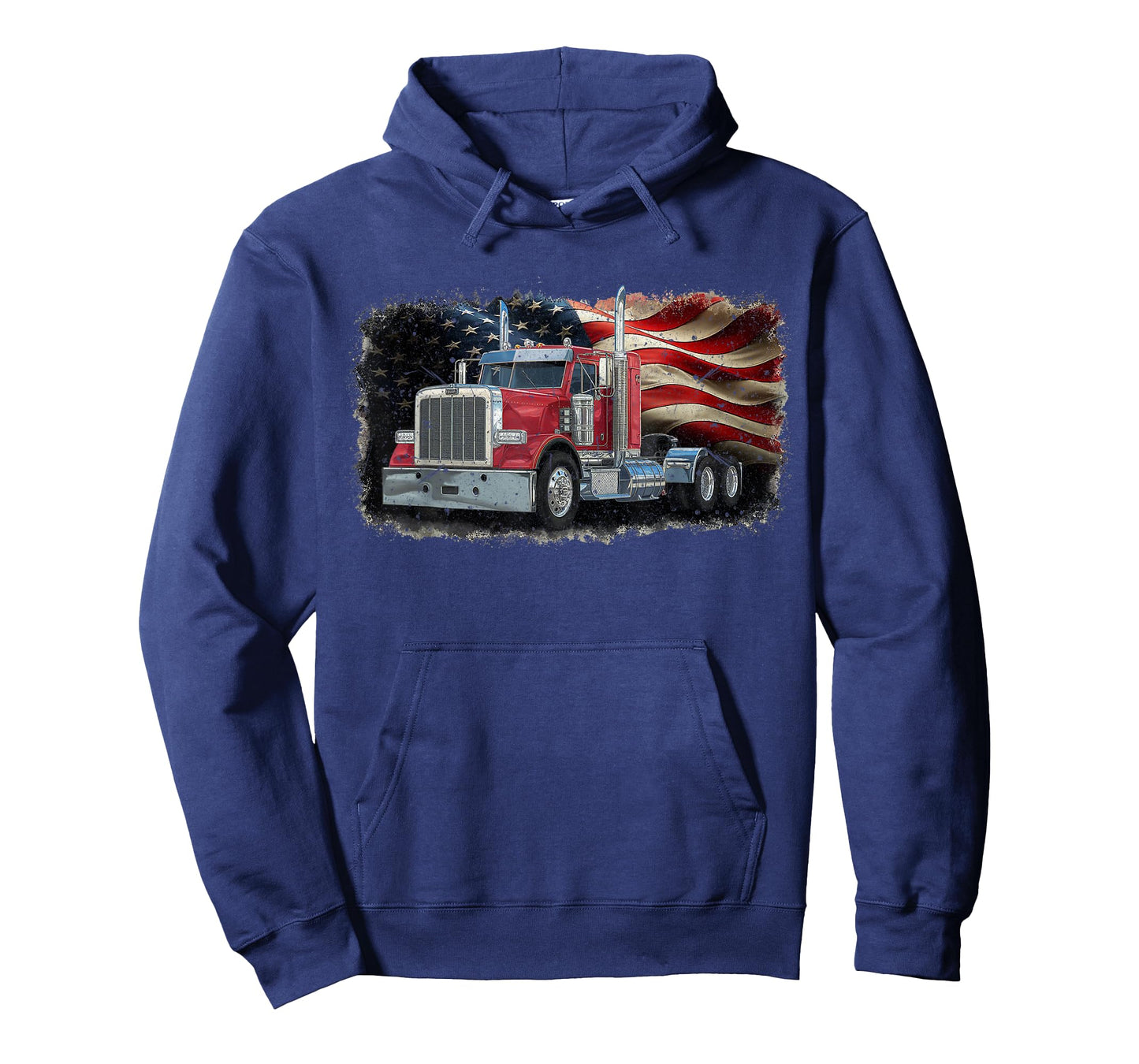 Driver Trucker US Flag Semi Truck Patriotic 4th Of July man T-Shirt