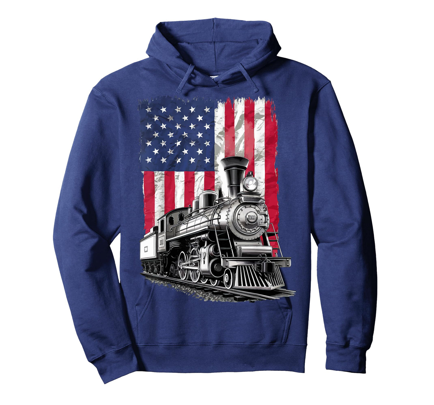 Train USA Flag Locomotive 4th Of July Train Spotter T-Shirt