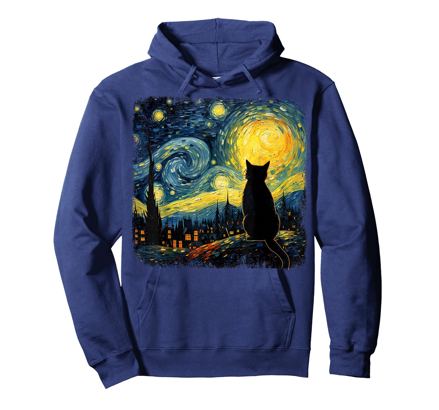 Cat Starry Night Van Gogh Cat for Cat Lover Cat Mom Cat Dad T-Shirt