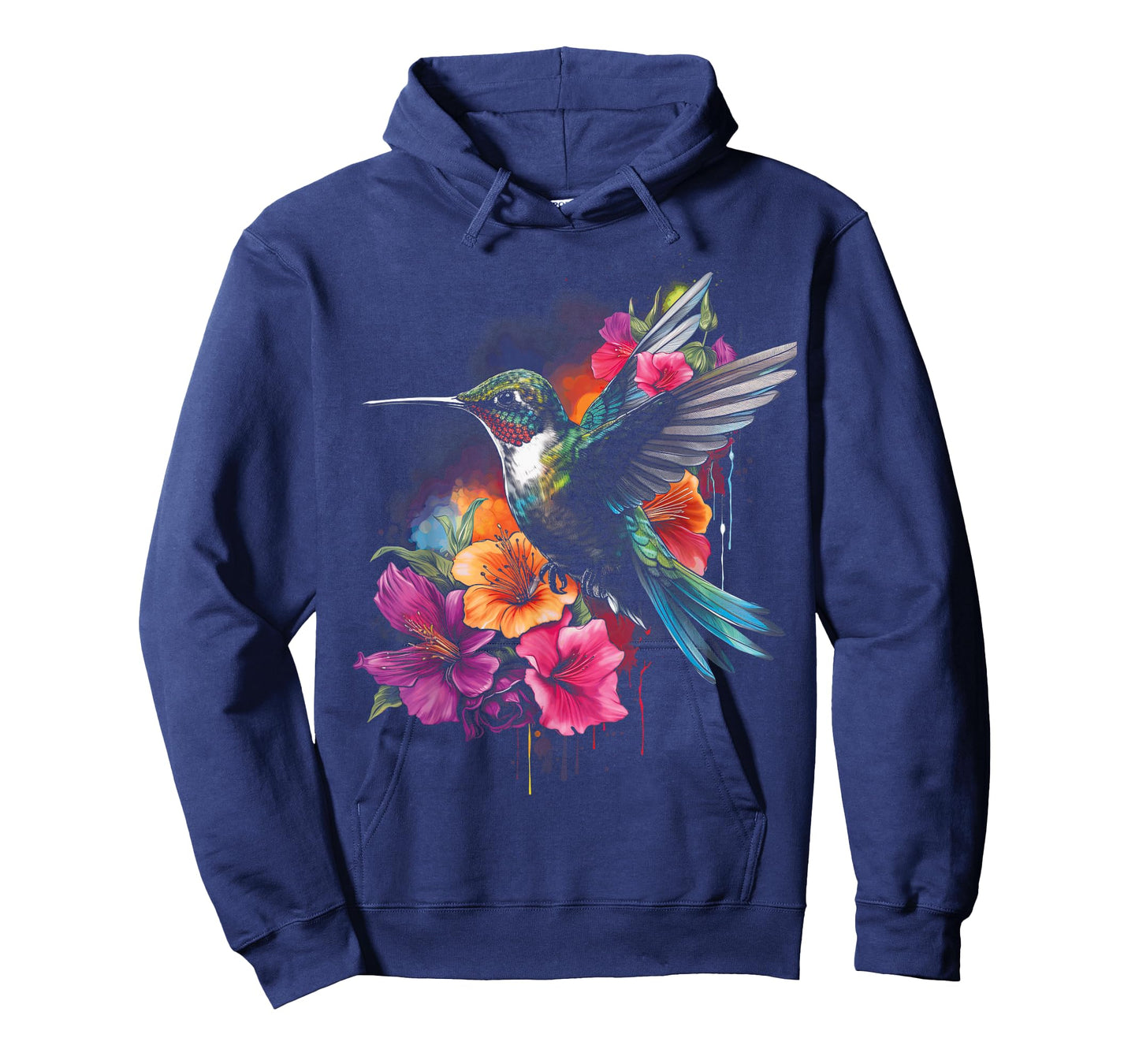 Hummingbird Floral Bird Artwork T-Shirt