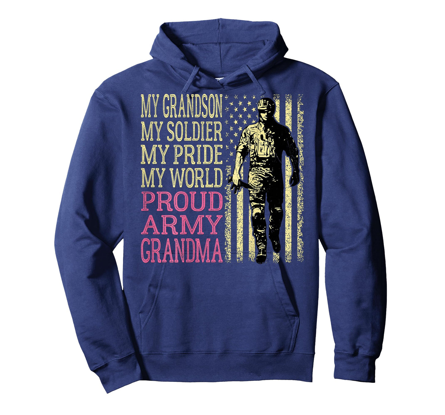 My Grandson My Soldier Hero Proud Army Grandma US Military T-Shirt