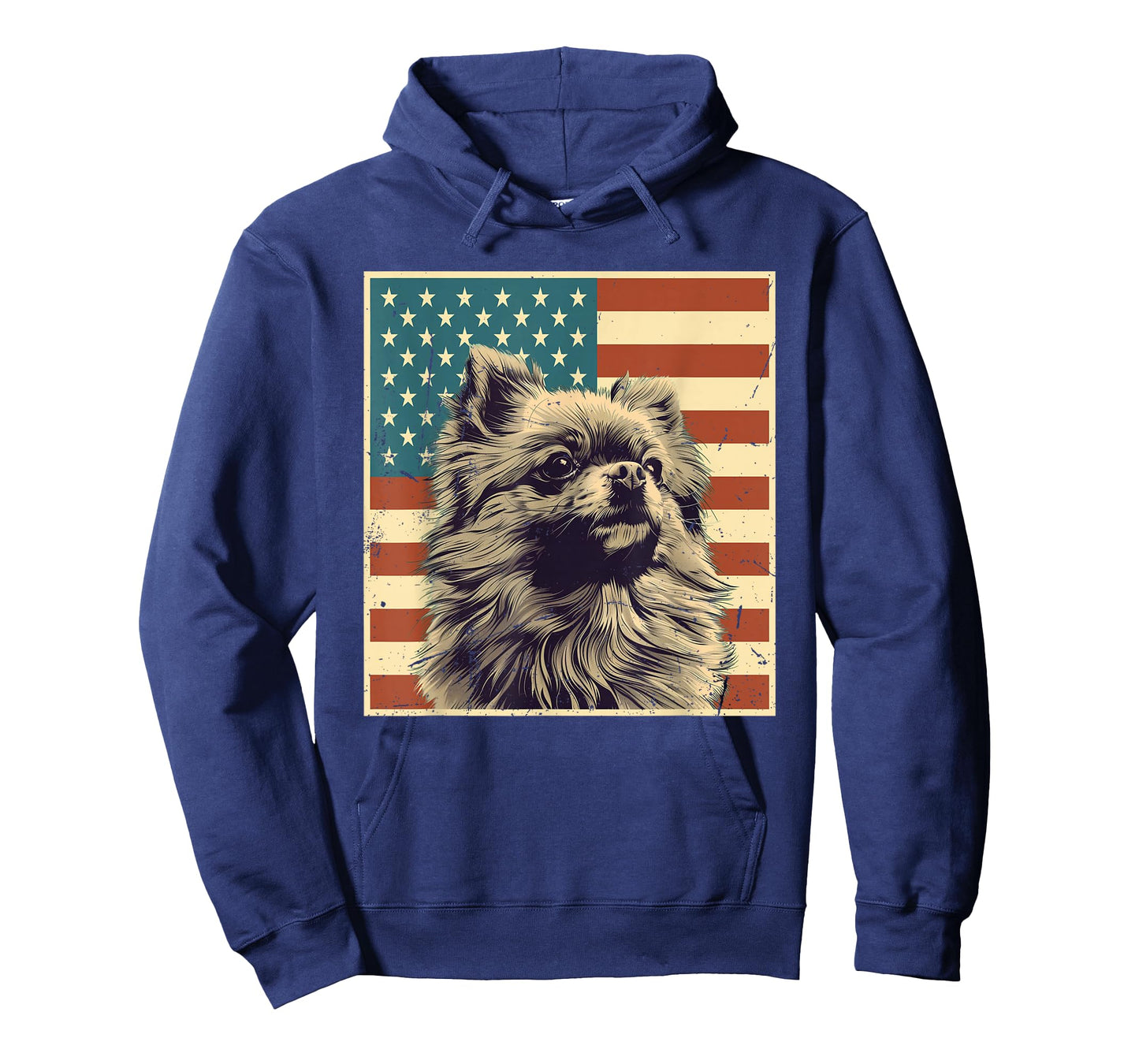 Pomeranian Vintage American Flag Pom Dog Lover 4th of July T-Shirt