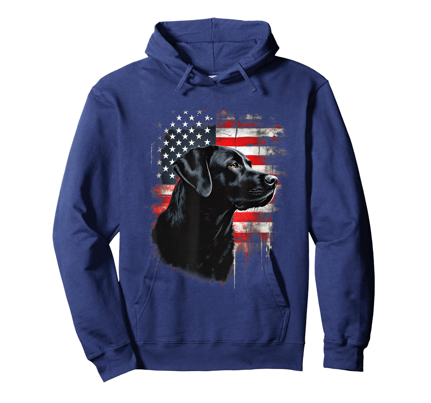 Black Lab Patriotic American Flag Black Labrador Lovers T-Shirt