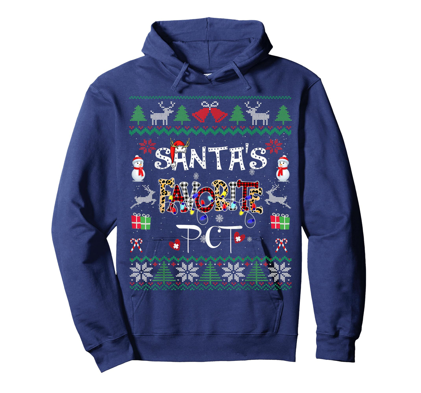 Christmas Ugly Santa's Favorite PCT Patient Care Technician T-Shirt