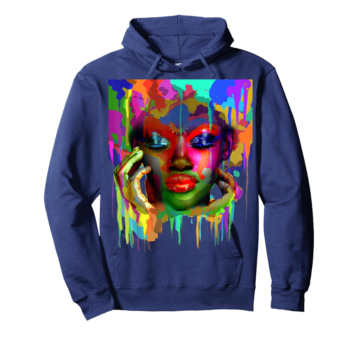 Cool African Woman Afro Color Painted Face T-Shirt