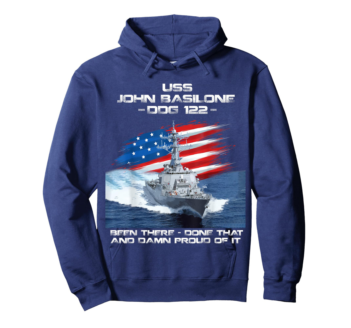USS John Basilone DDG-122 Destroyer Ship USA Flag Veteran T-Shirt