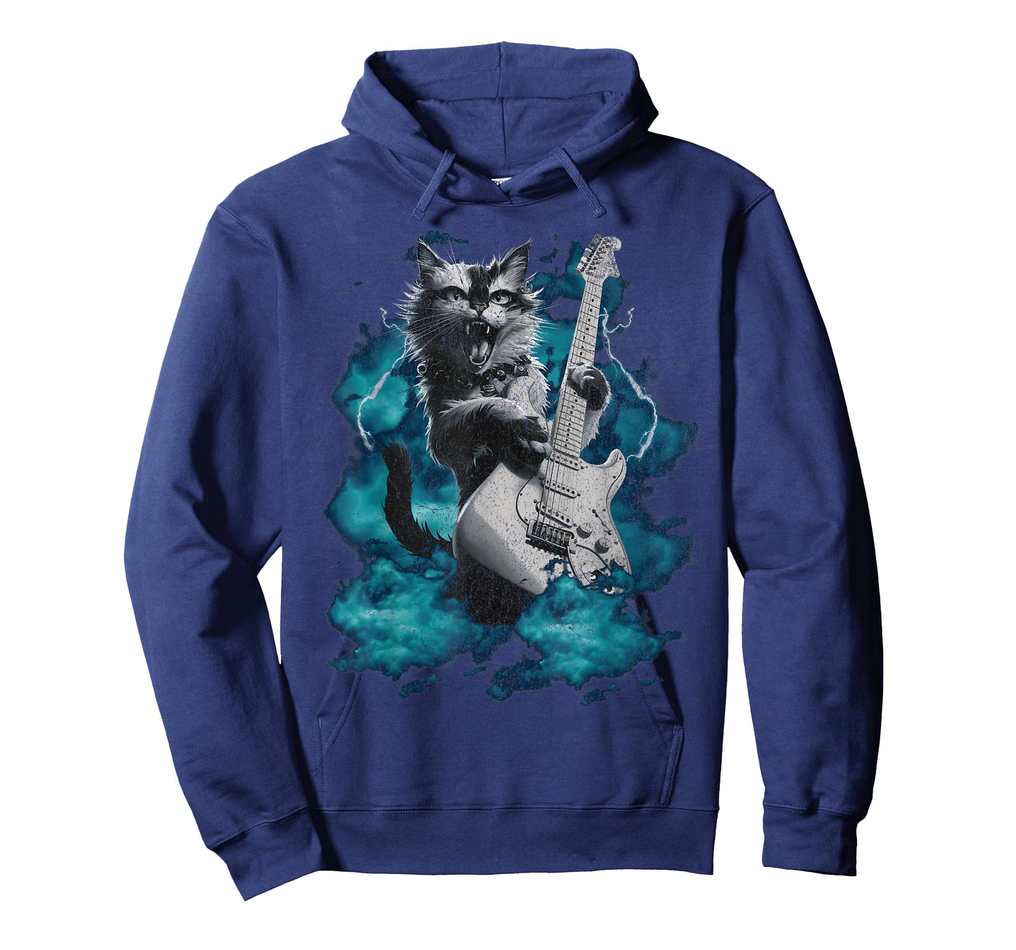 Cool Guitar Cat Kittie Rock Band Music Thunder Rockstar Men Women T-Shirt