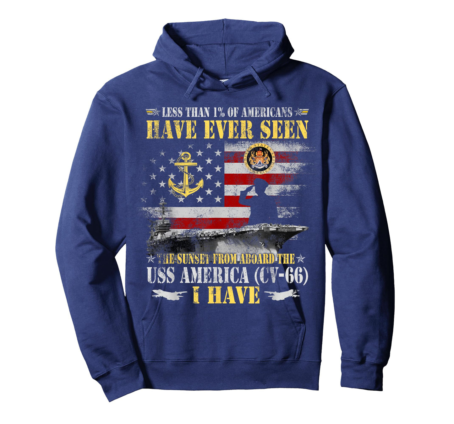 USS America CV-66 Veteran Flag Less Than 1% Funny Gifts Mens T-Shirt