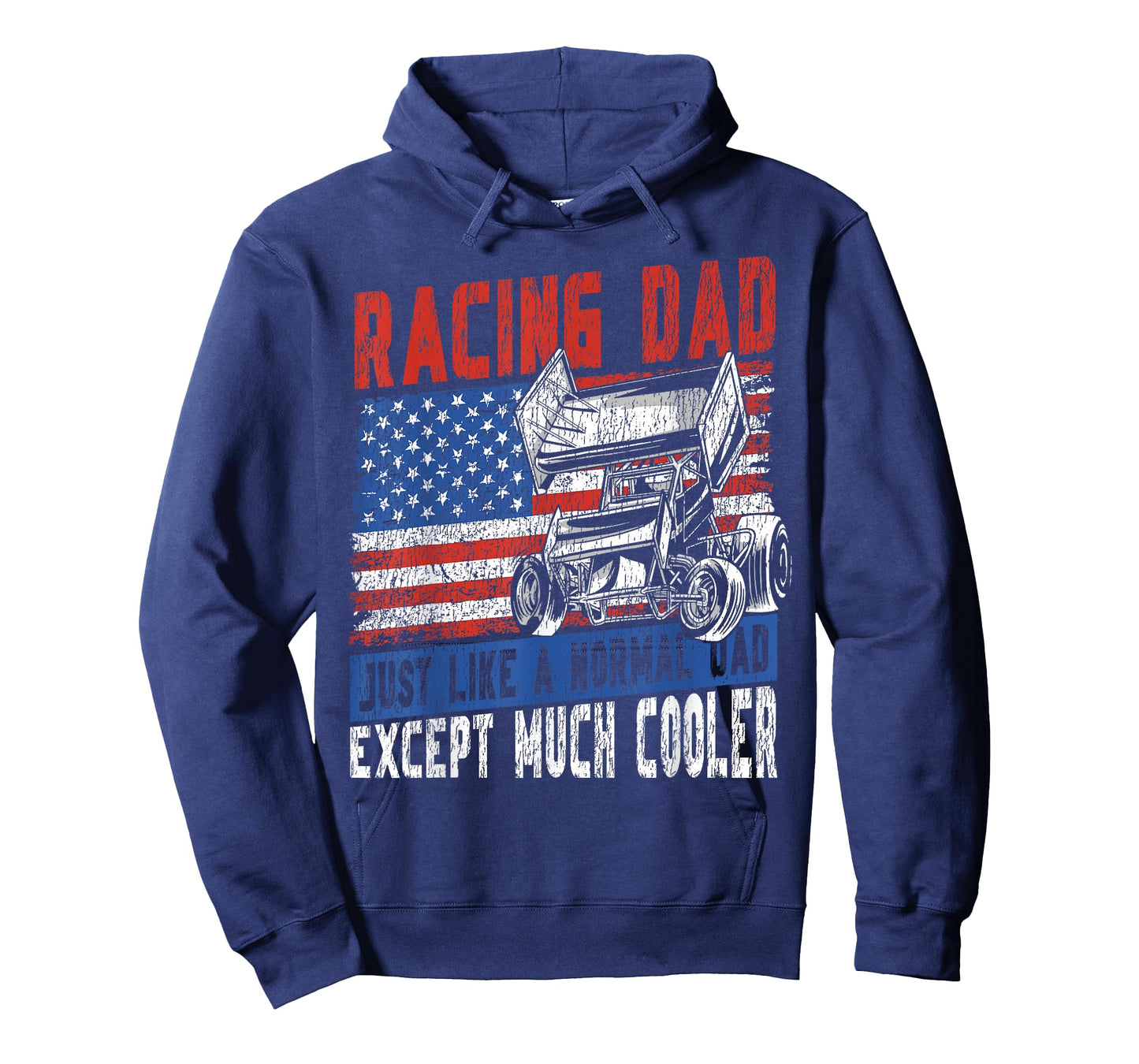 Dirt Track Racing Race Dad Vintage American Flag Patriotic T-Shirt