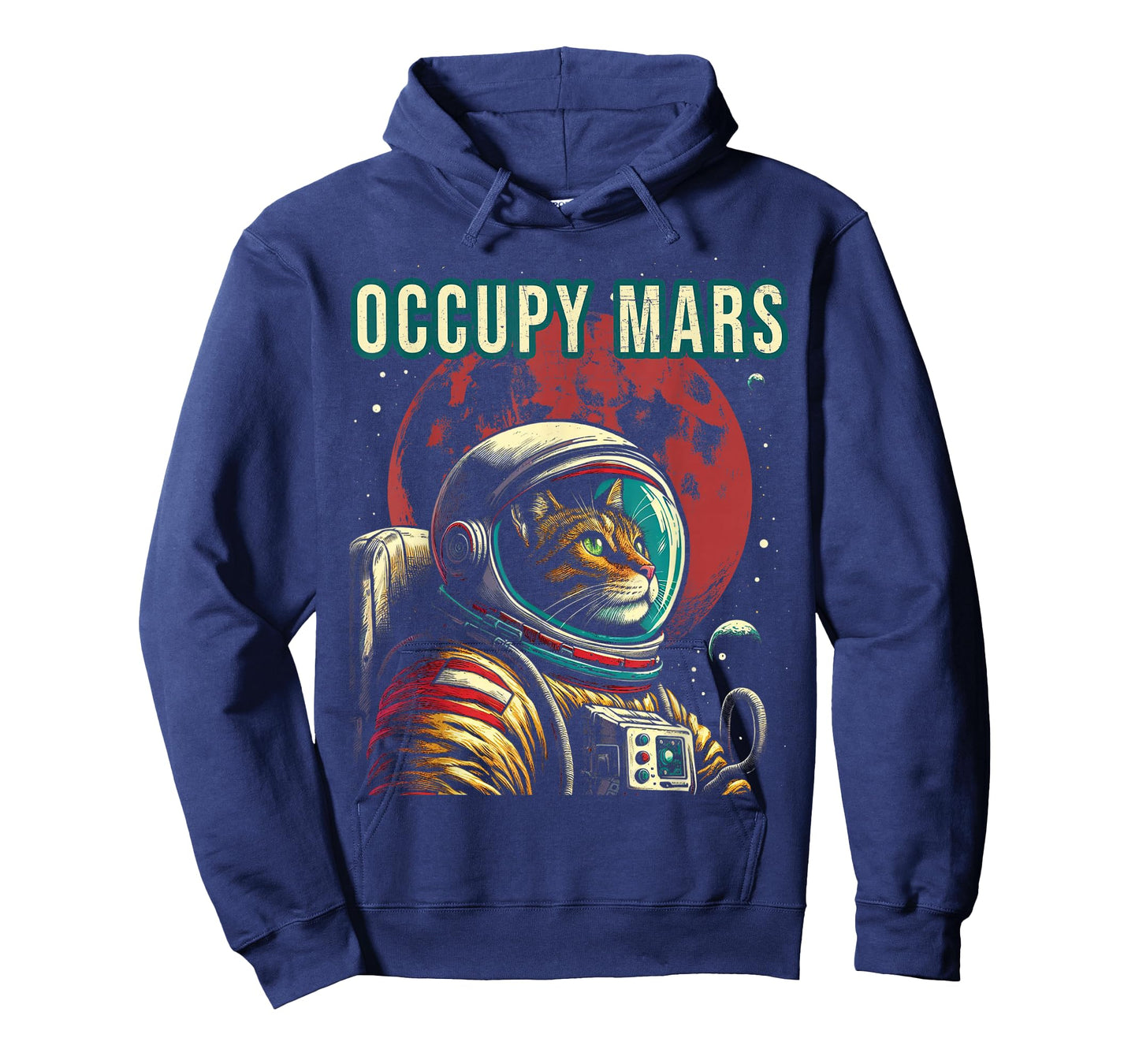 Occupy Mars - Funny Cat Astronaut Retro T-Shirt