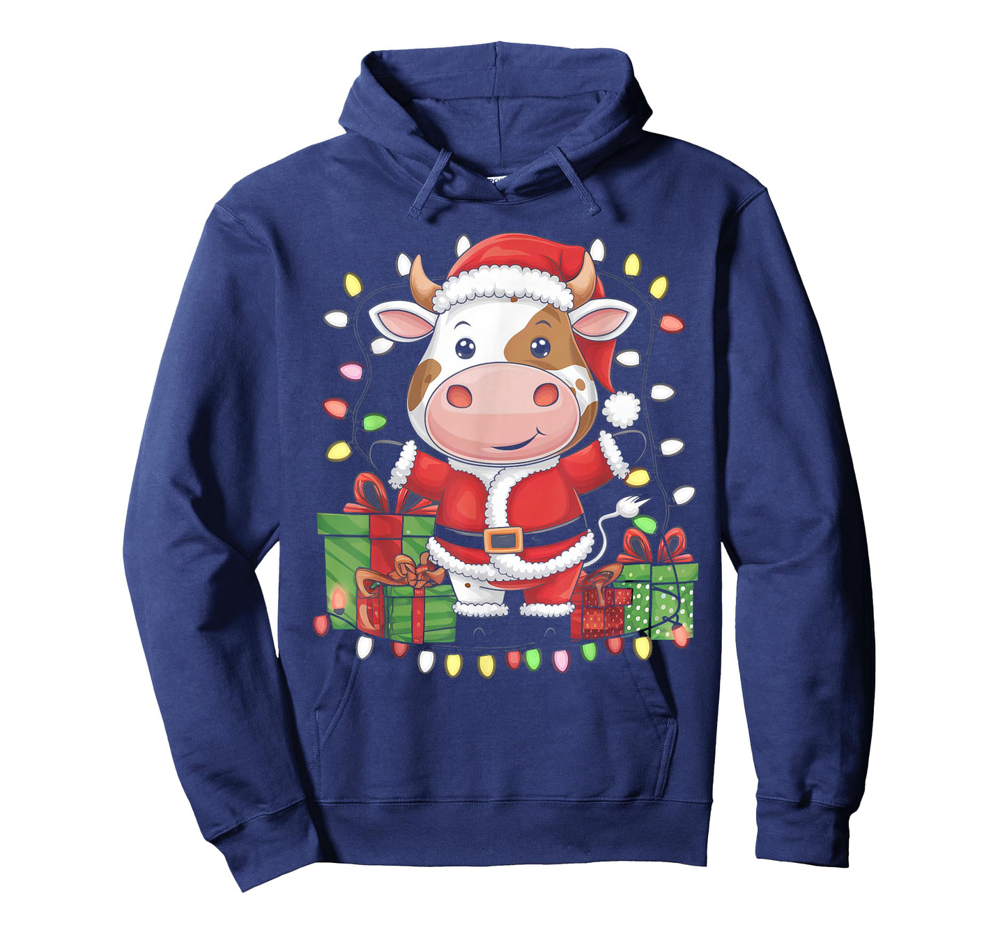 Cow Christmas Tree Xmas Lights for Cow Animal Lover Farmer T-Shirt
