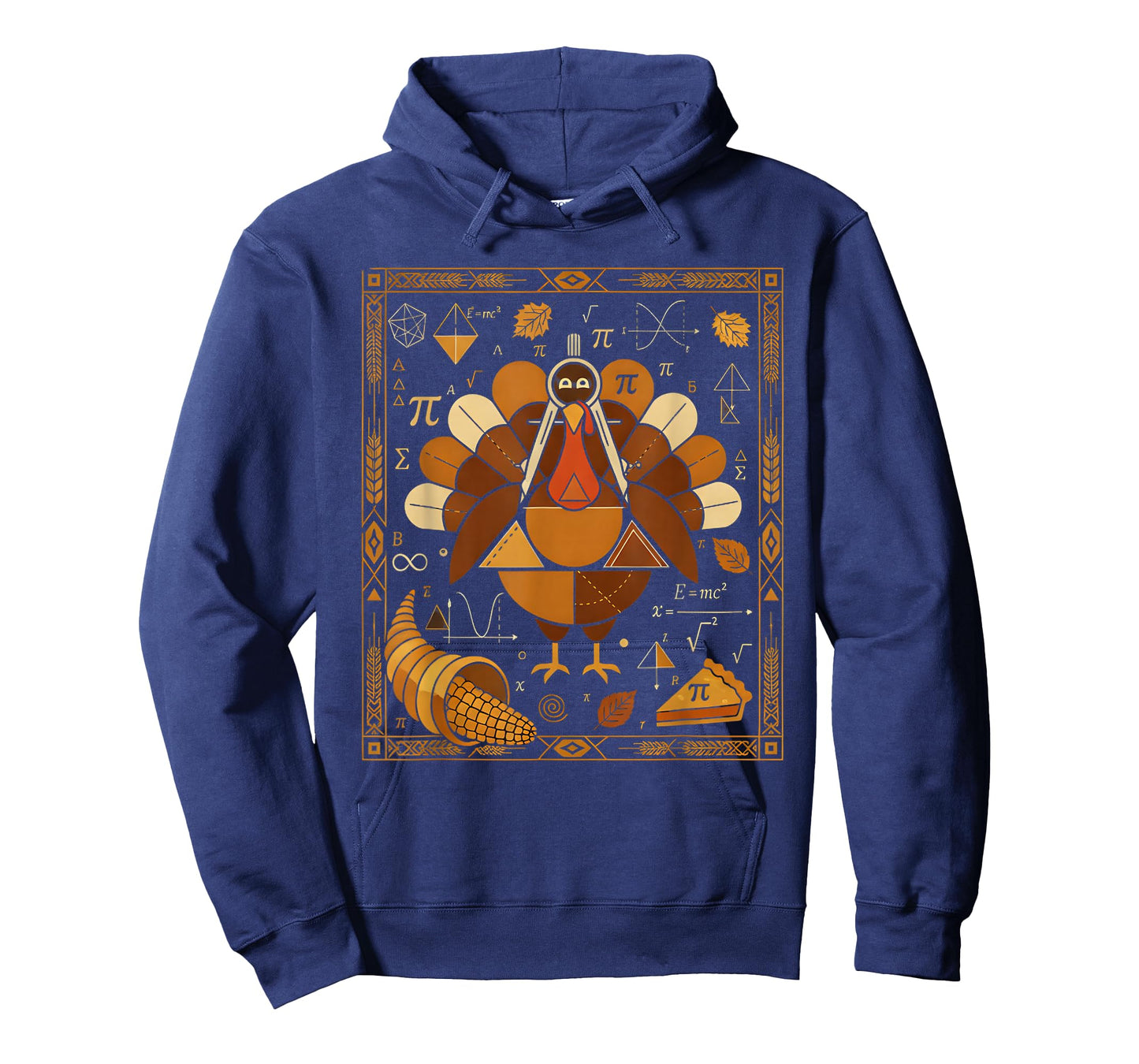 Funny Math Turkey Teacher Thanksgiving Geometric Pi Equation T-Shirt
