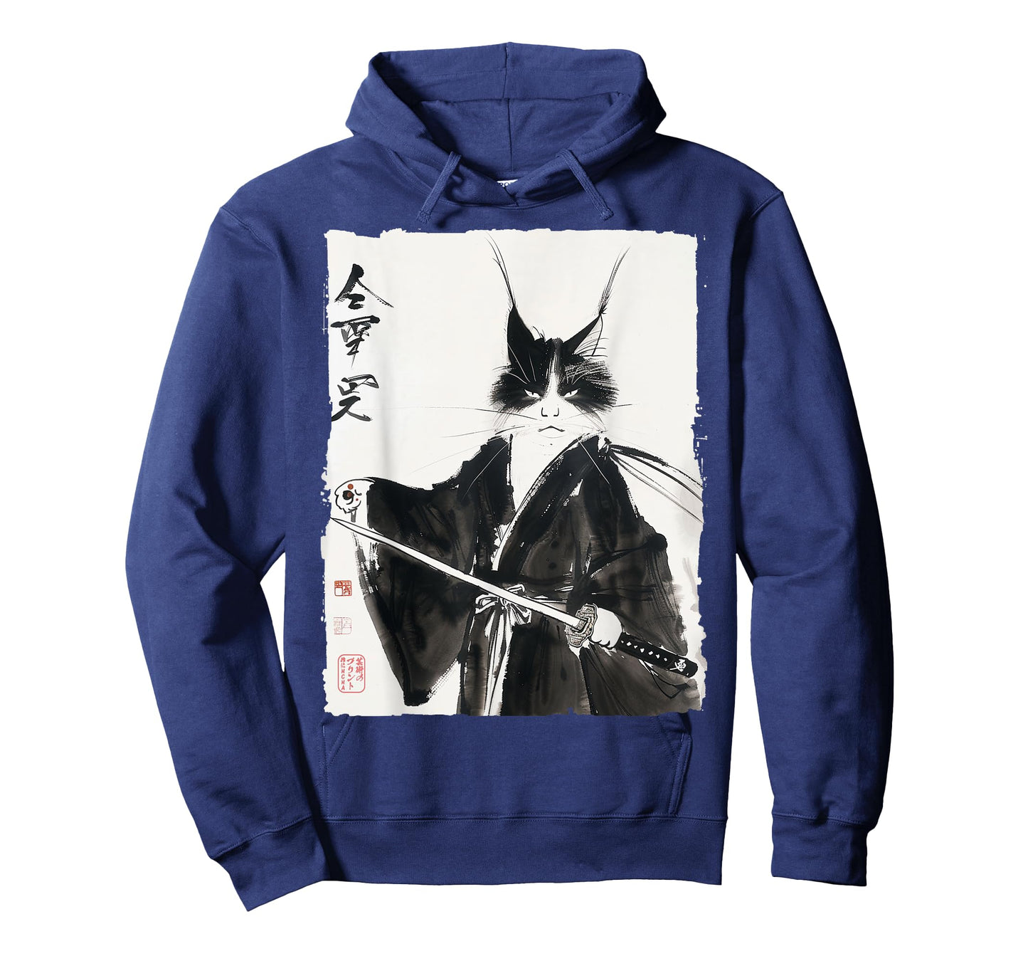 Samurai Cat Japanese Ink Art Vintage Warrior Katana Gift T-Shirt