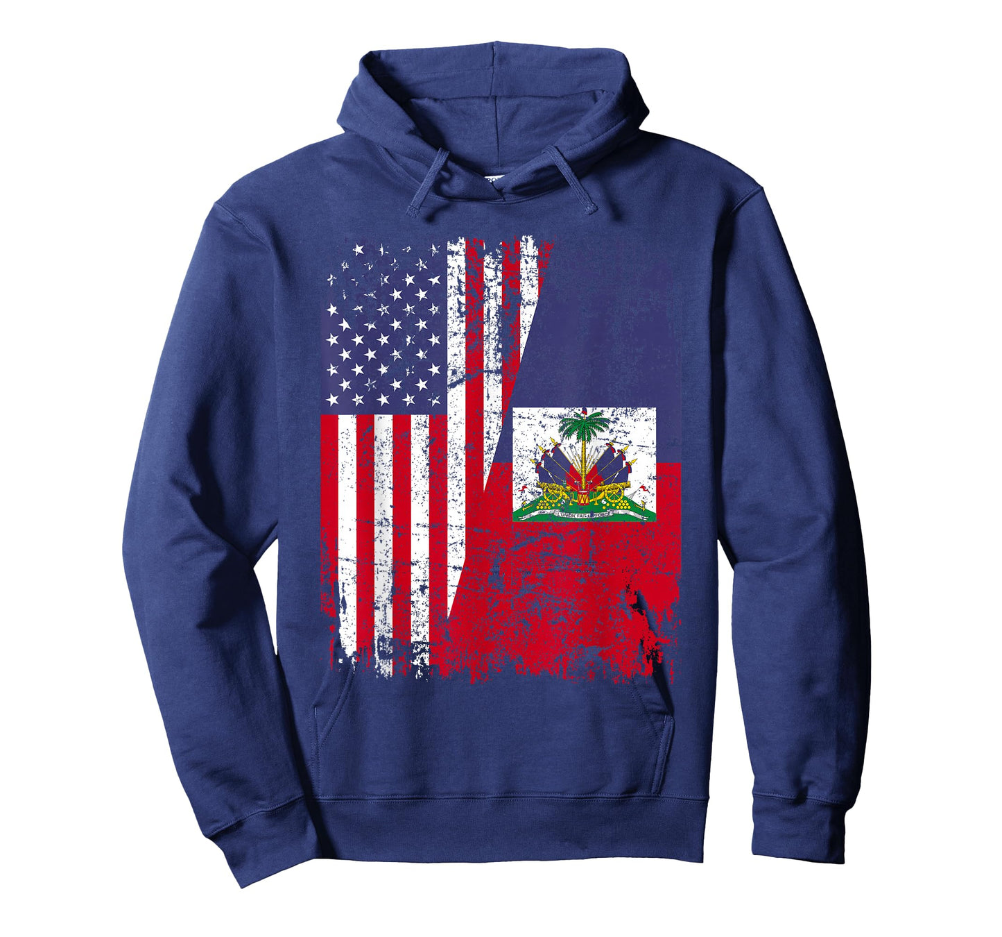 HAITIAN ROOTS | Half American Flag | HAITI FLAG T-Shirt