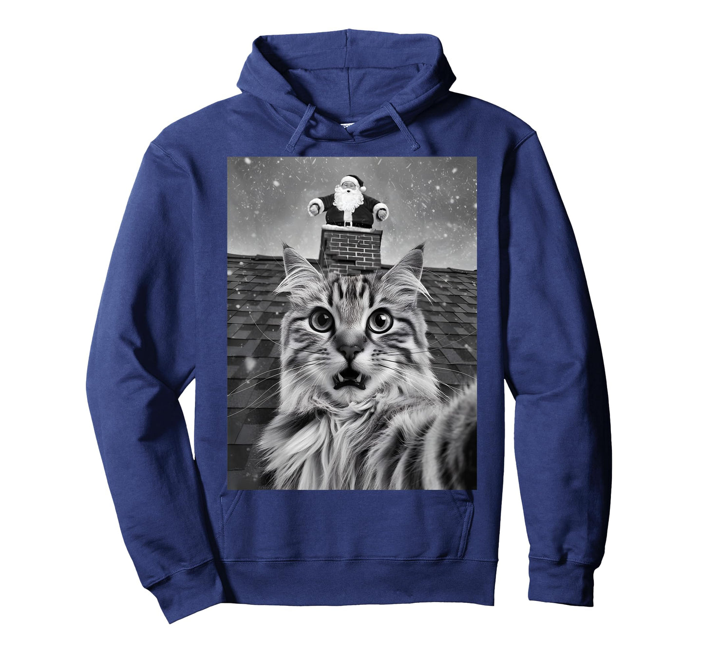 Cat Selfie With Santa Claus PJ Party Merry Christmas T-Shirt