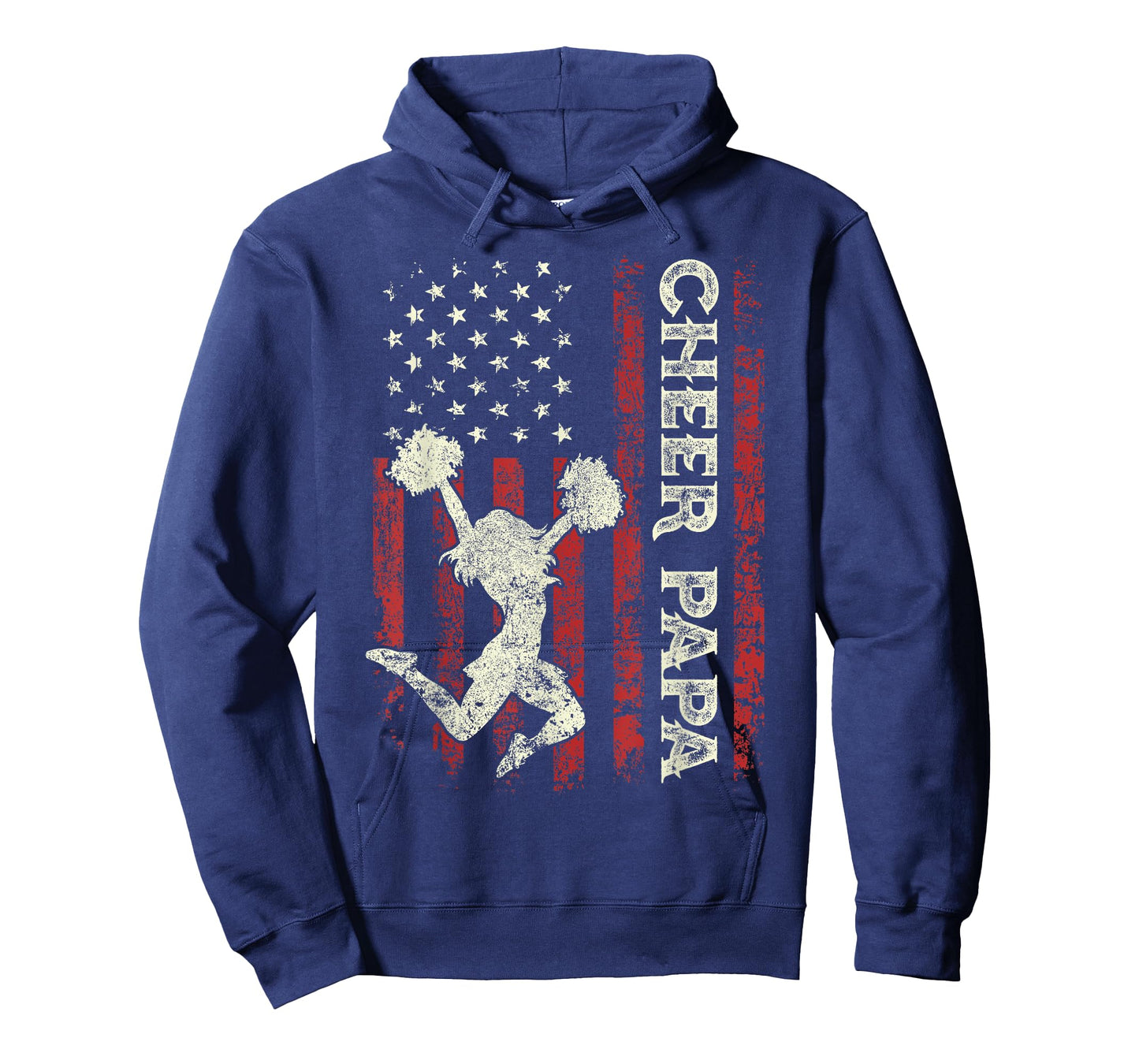 Cheer Papa US Flag Dad Men Patriotic Cheerleader Fathers Day T-Shirt