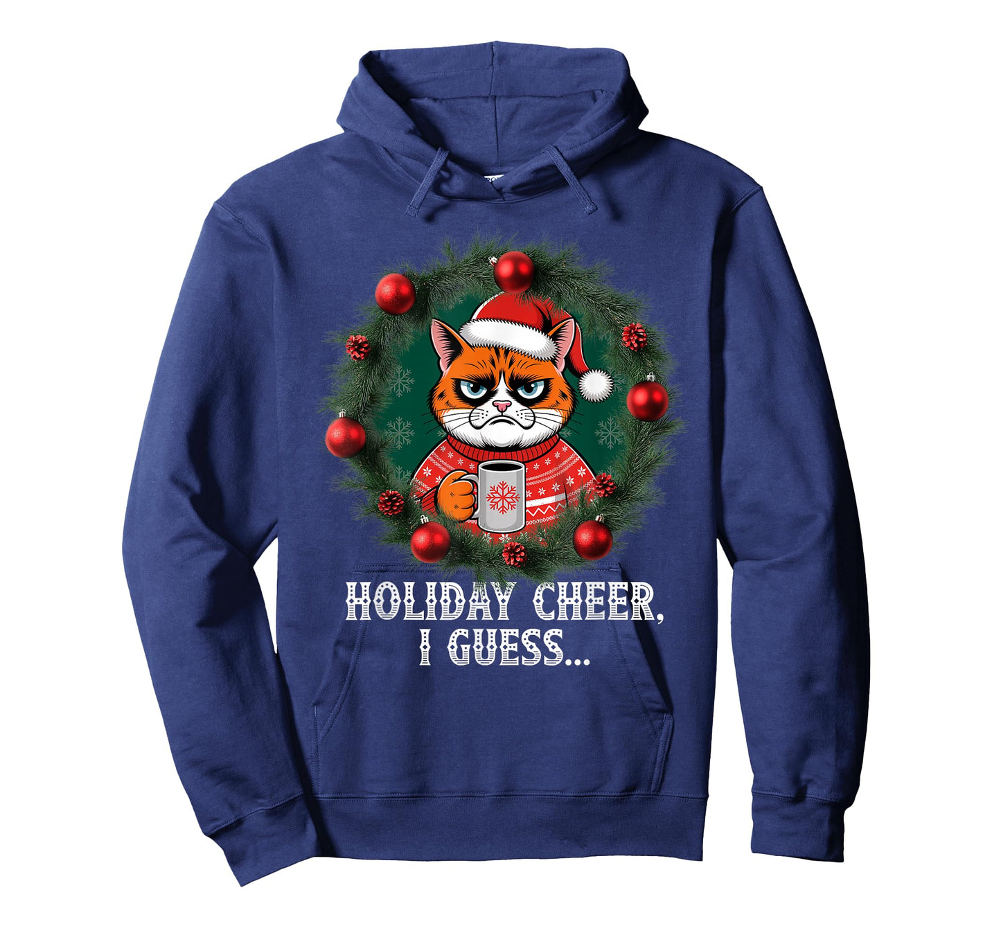 Funny Christmas Cat Sarcastic Humor Holiday Cheer Cats Santa T-Shirt