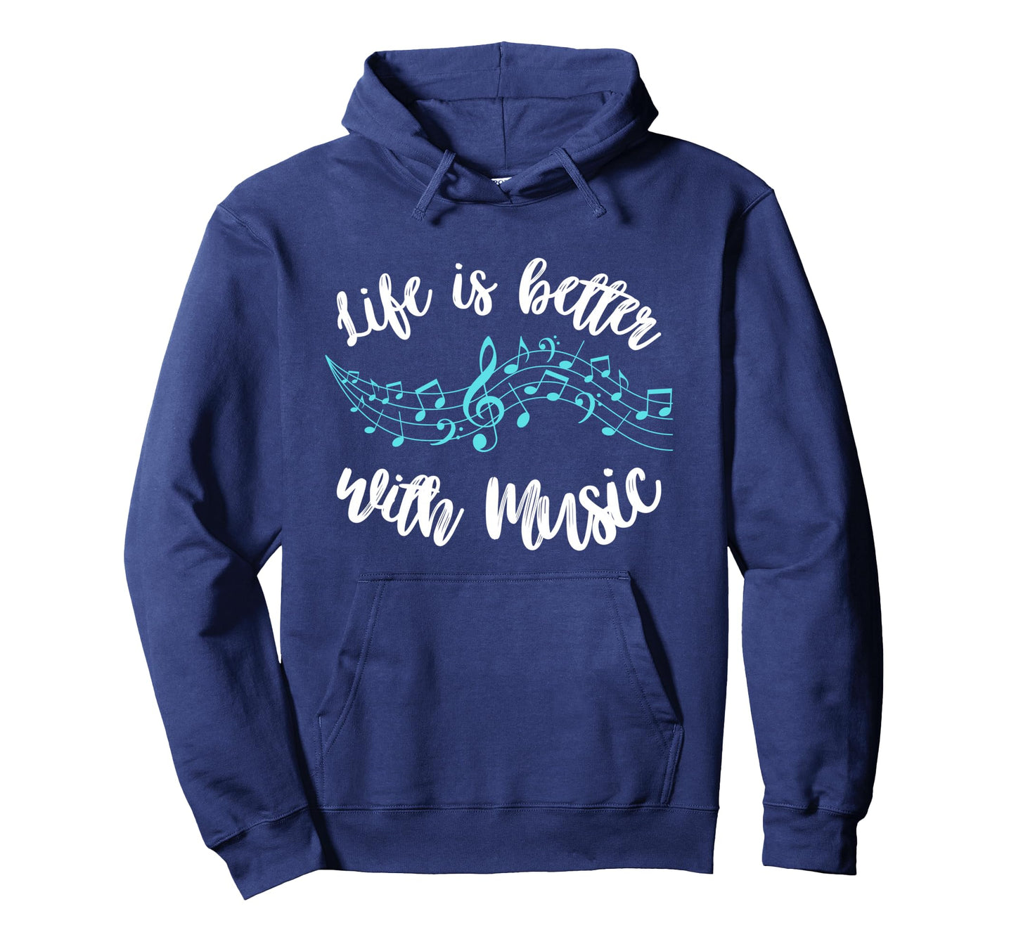 Life is Better with Music Musician Quote Clef Notes Graphic Long Sleeve T-Shirt