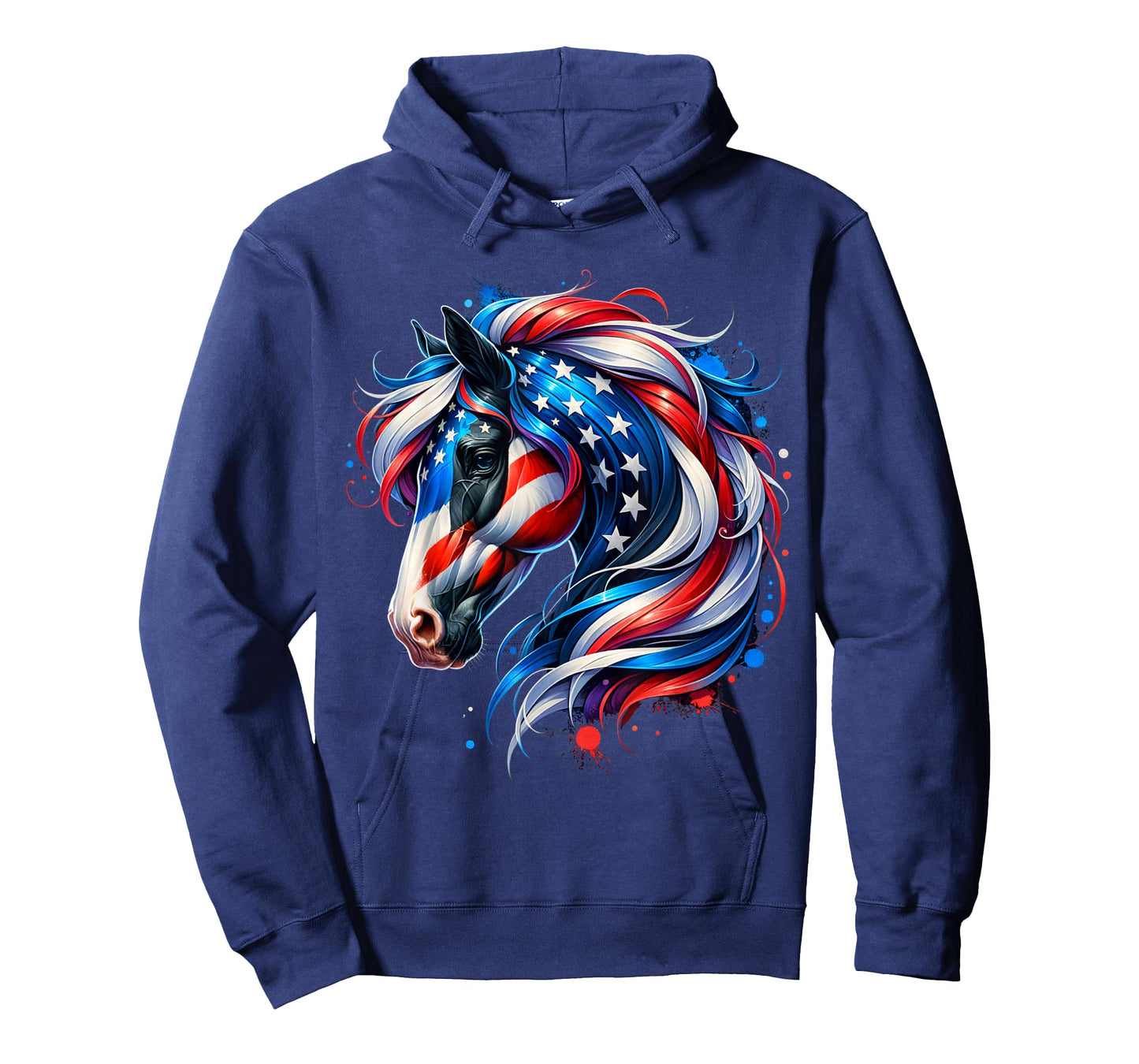 Horse 4th of July Patriotic Horse Graphic American Flag T-Shirt