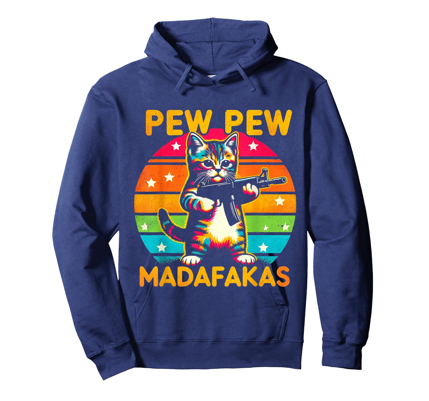 Pew Madafakas Pew Guns Funny Cat Retro Vintage T-Shirt