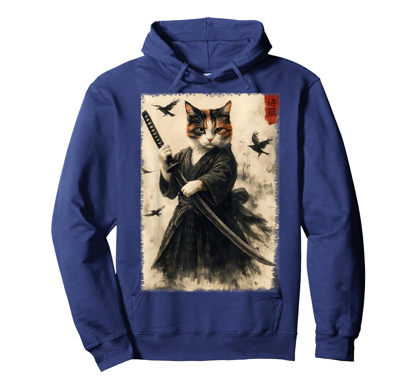 Funny Japanese Samurai Cat Kitten Men Women Kids T-Shirt