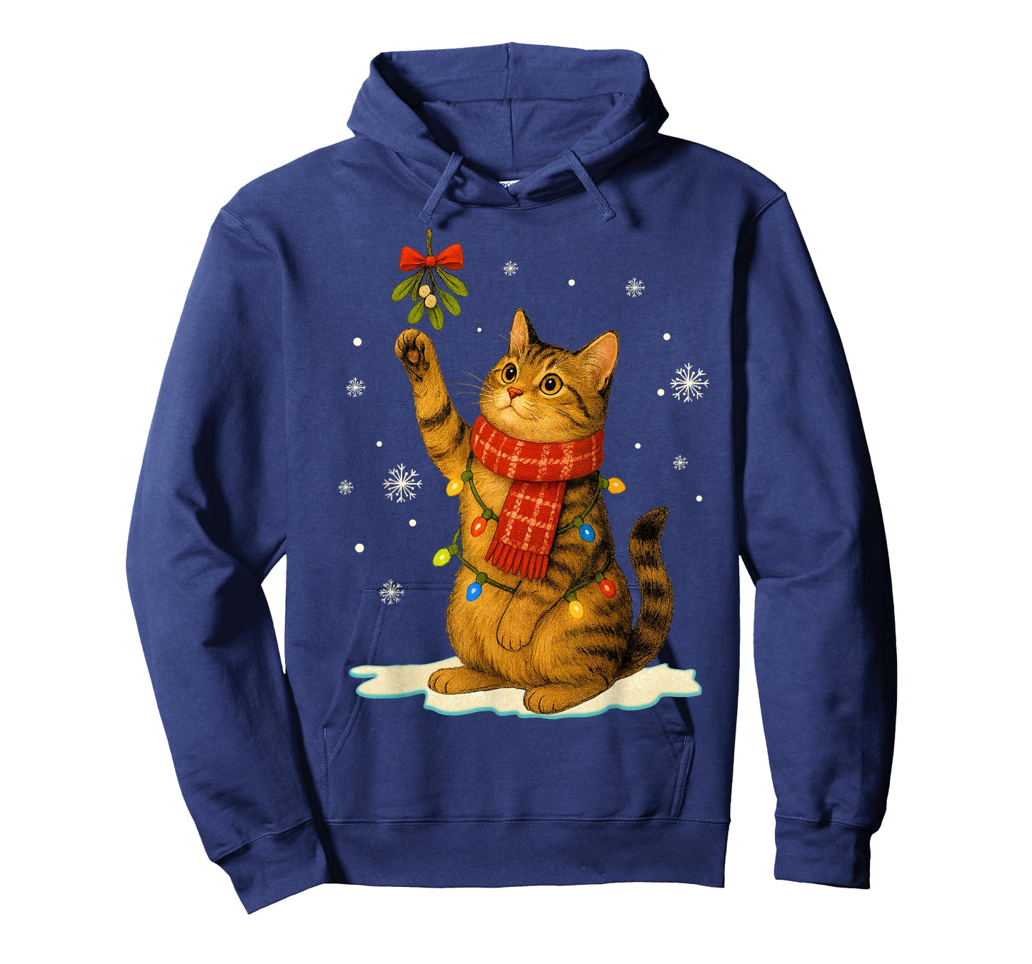 Cat Christmas Mistletoe Vintage Cat Lover Holiday Women Kids T-Shirt