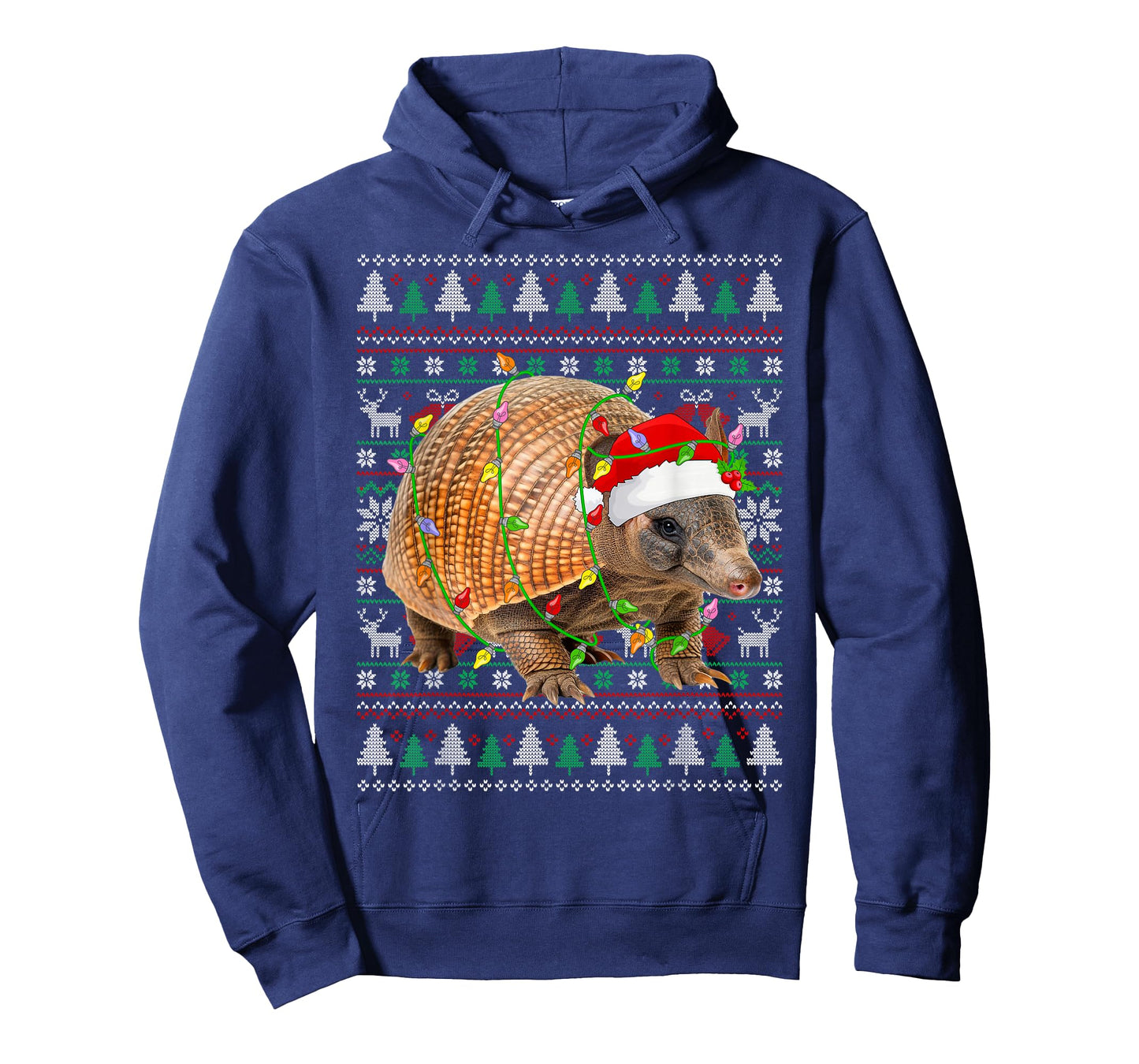 Armadillo Christmas Sweater Santa Hat Ugly Xmas Pajama T-Shirt