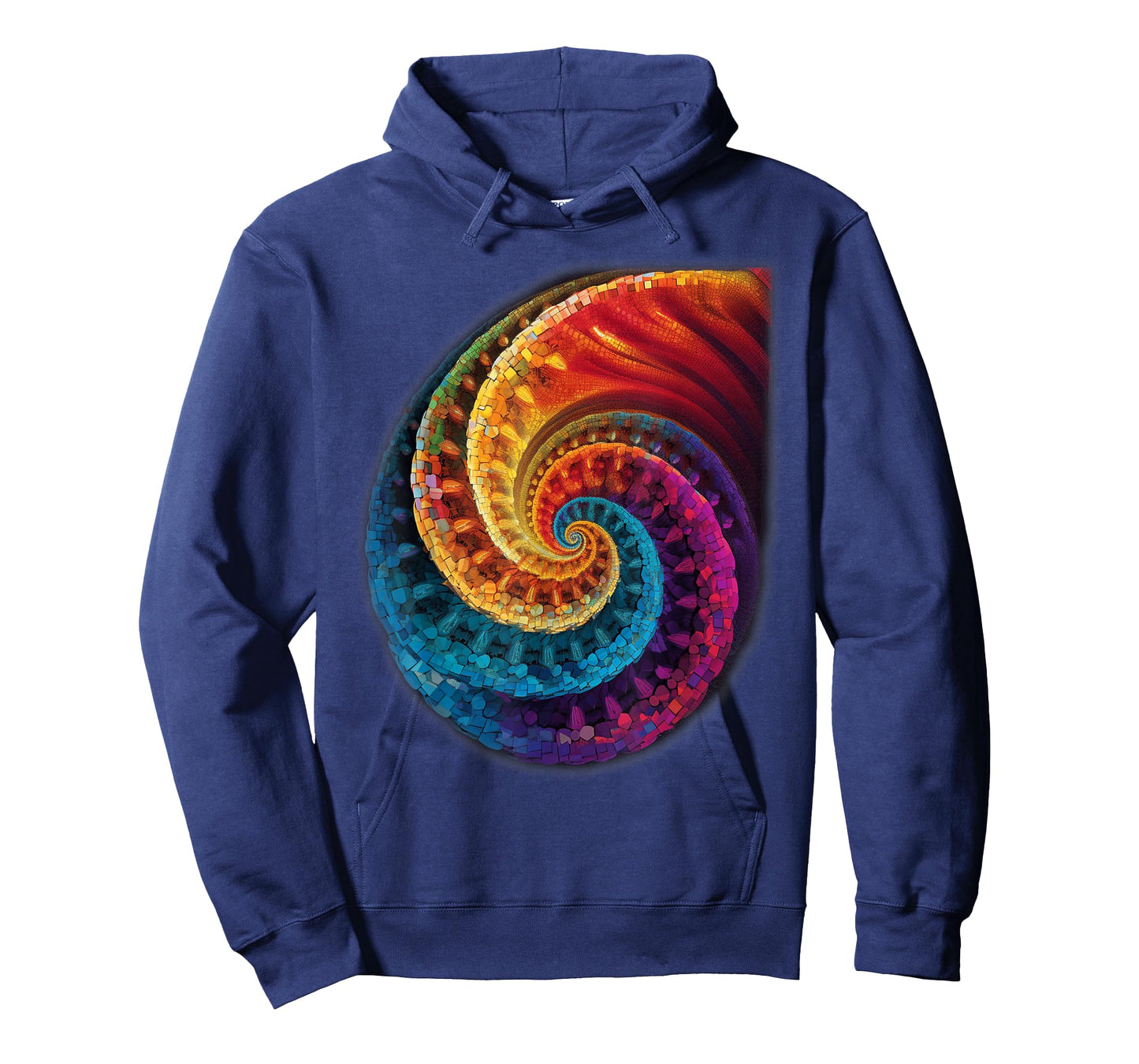 Colorful Fibonacci Spiral Psychedelic Colors Abstract Math T-Shirt