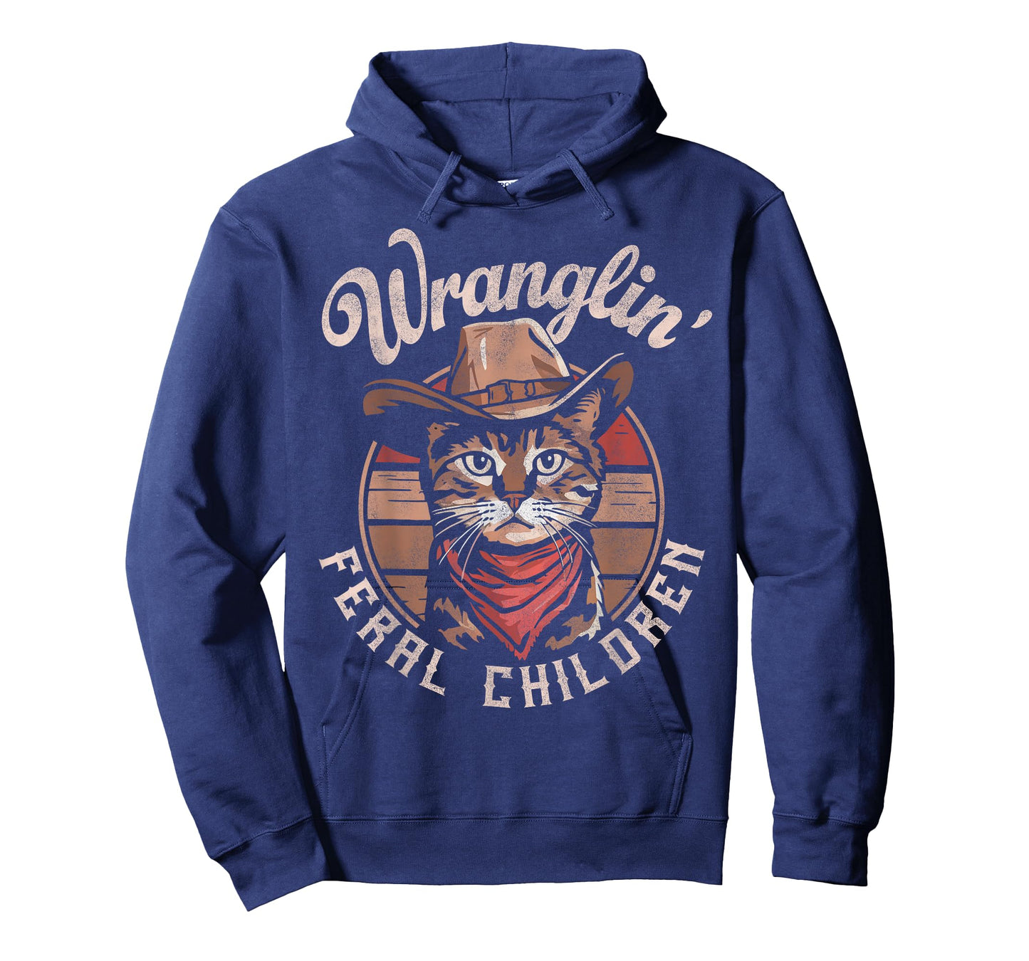 Wranglin' Feral Children Retro Cowboy Cat 90s Western Mom T-Shirt