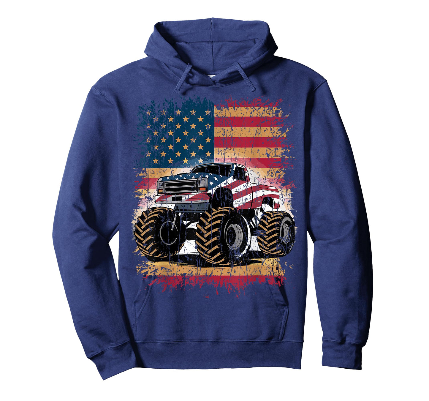 Monster Truck USA Flag American Patriotic T-Shirt