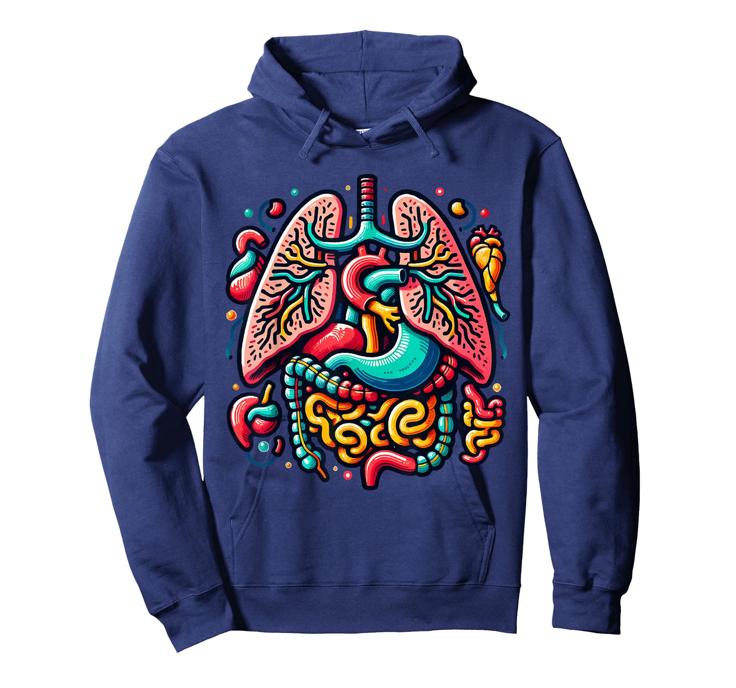 Colorful Human Body Anatomy Illustrated Internal Organs Art T-Shirt