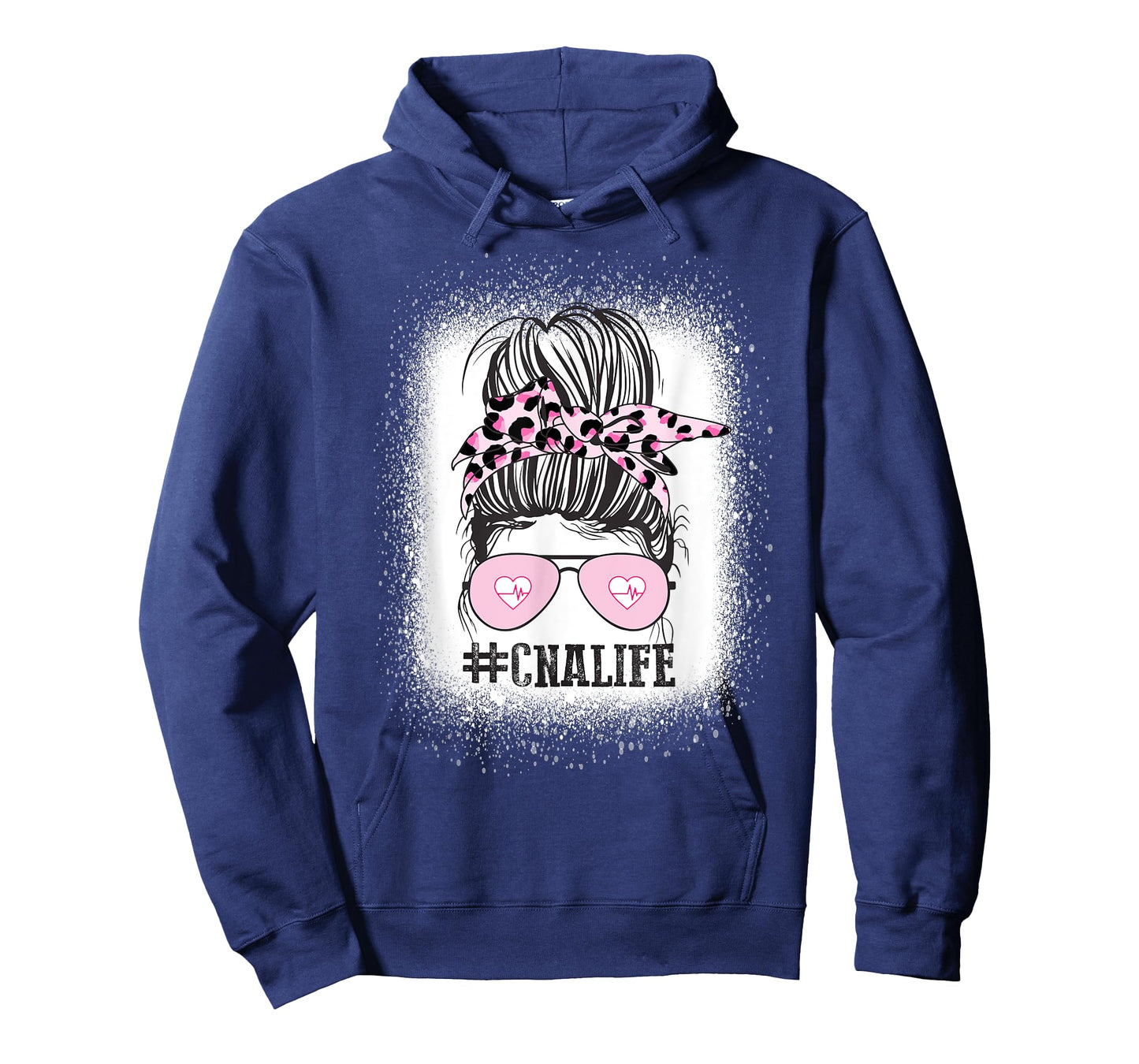 CNA Nurse Life Shirt, Bleached Messy Bun Nurse Leopard T-Shirt