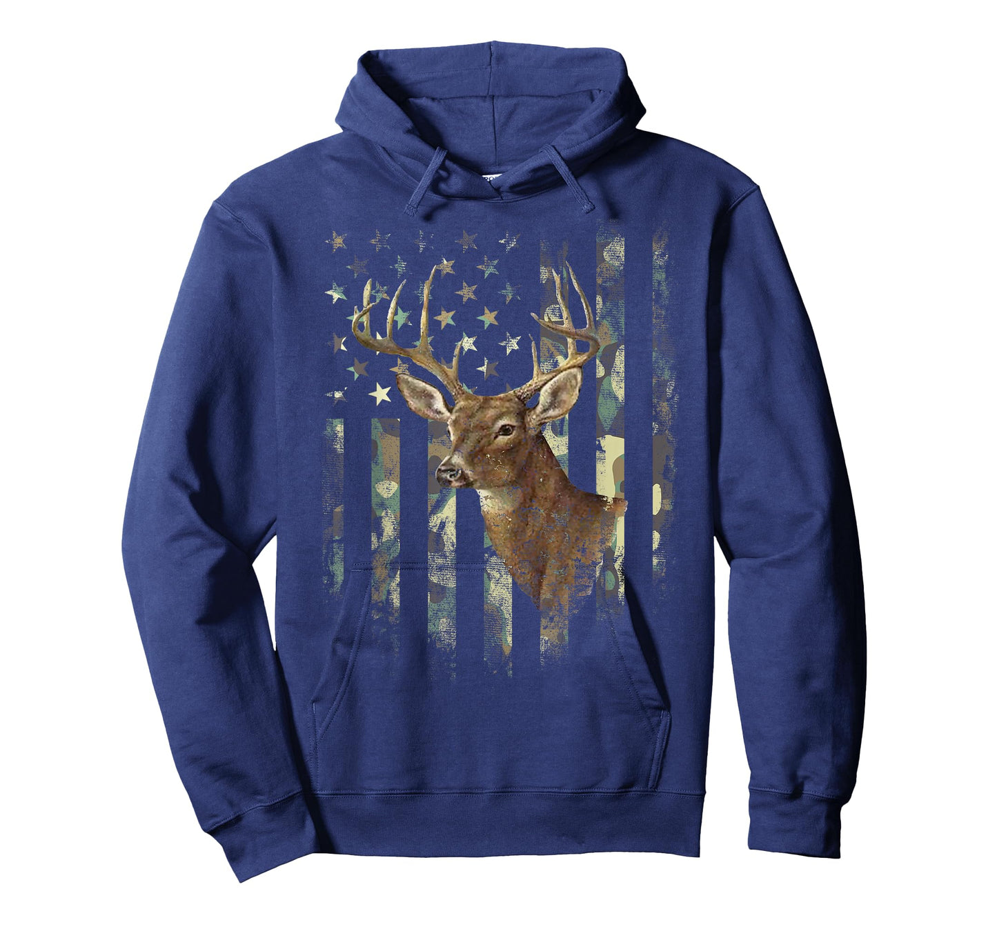 American Flag Camo Deer Hunting Antlers T-Shirt