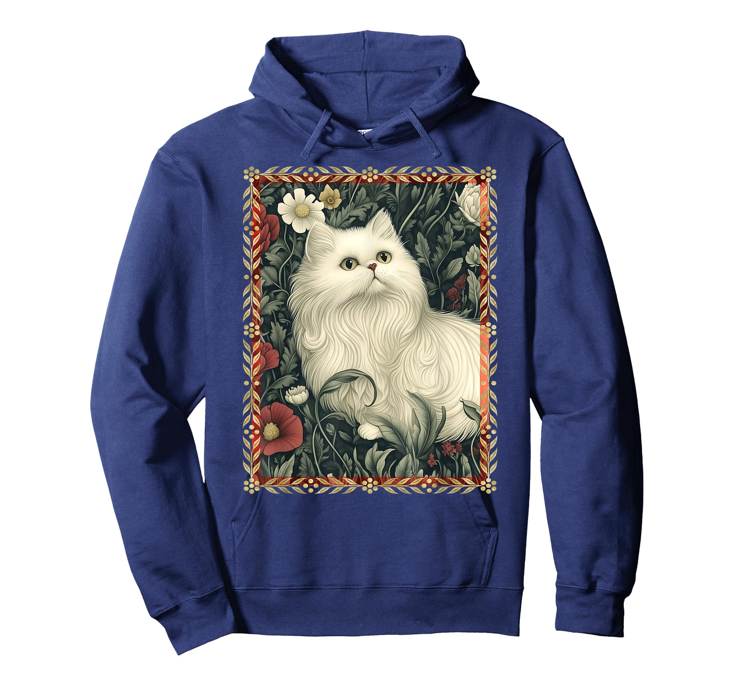 White Persian Cat in a Garden Elegant Vintage T-Shirt for Men Women Kids