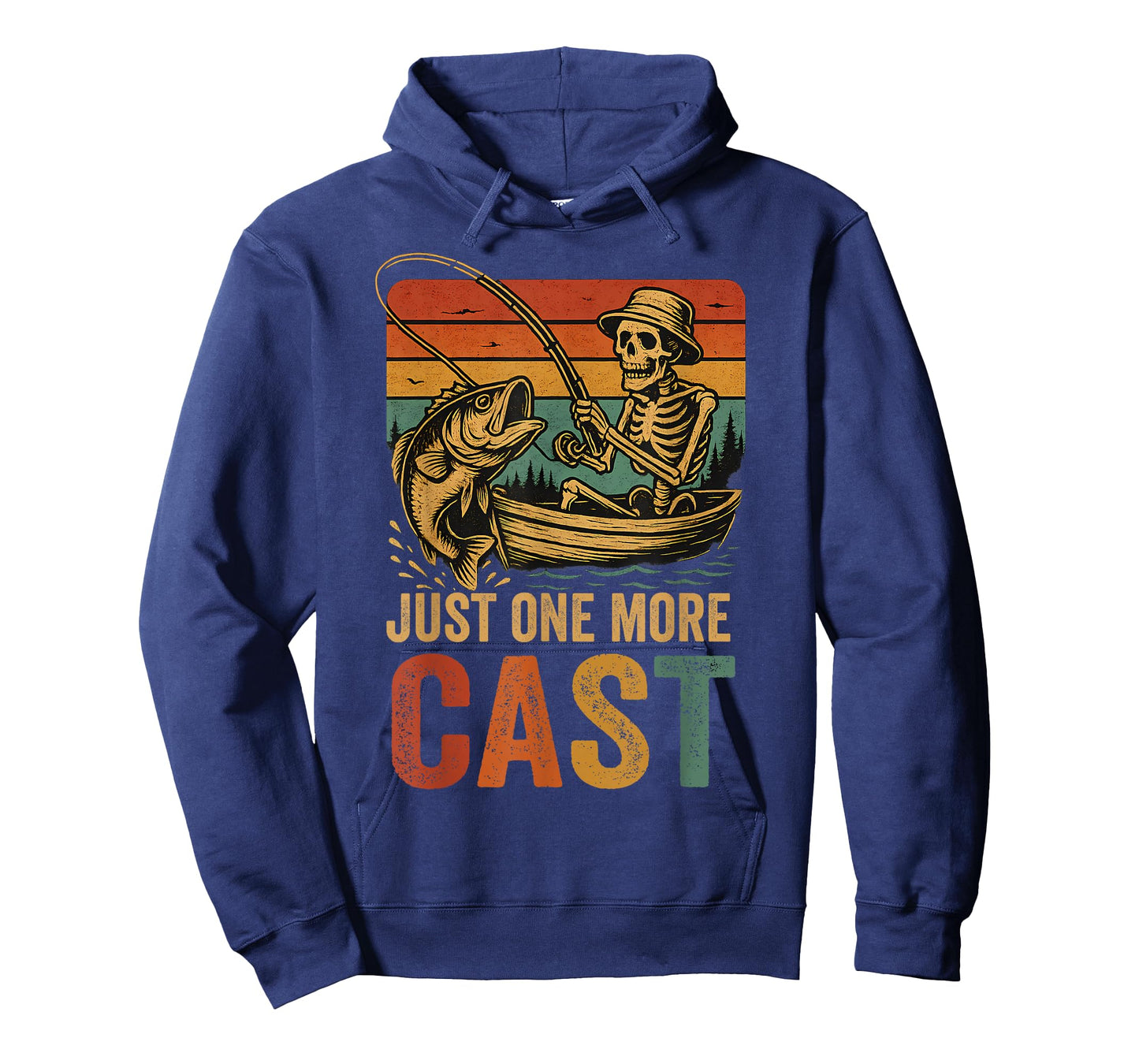 Funny Retro Fishing Skeleton Fish Fisherman Bass Fishing T-Shirt