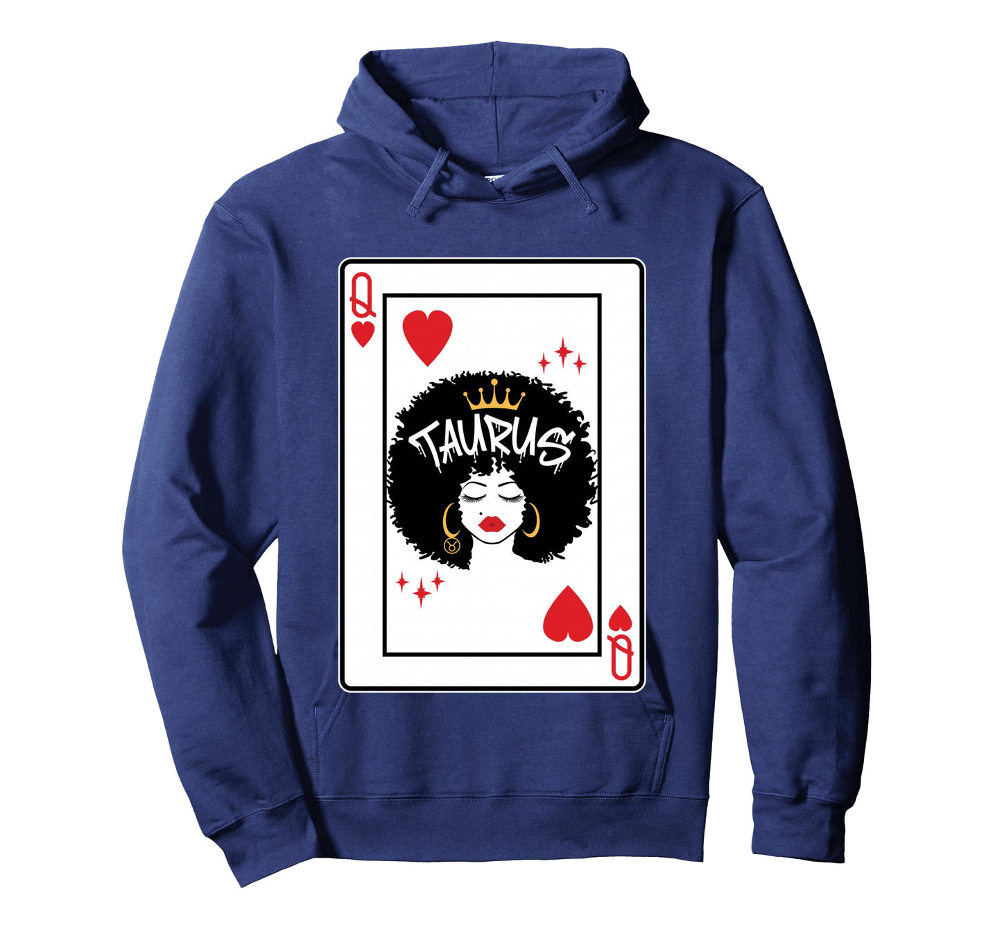 Taurus Astrology Black Queen Hearts Blackjack Cards Poker Long Sleeve T-Shirt