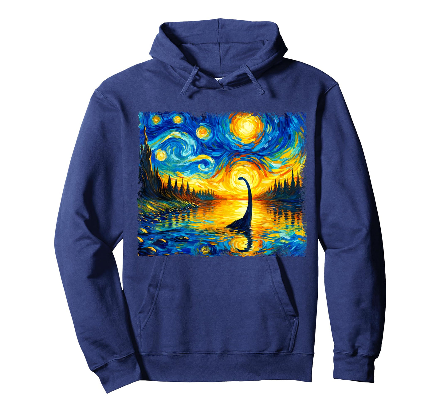 Vintage Arts Loch Ness Monster Outfits Starry Night Humor T-Shirt