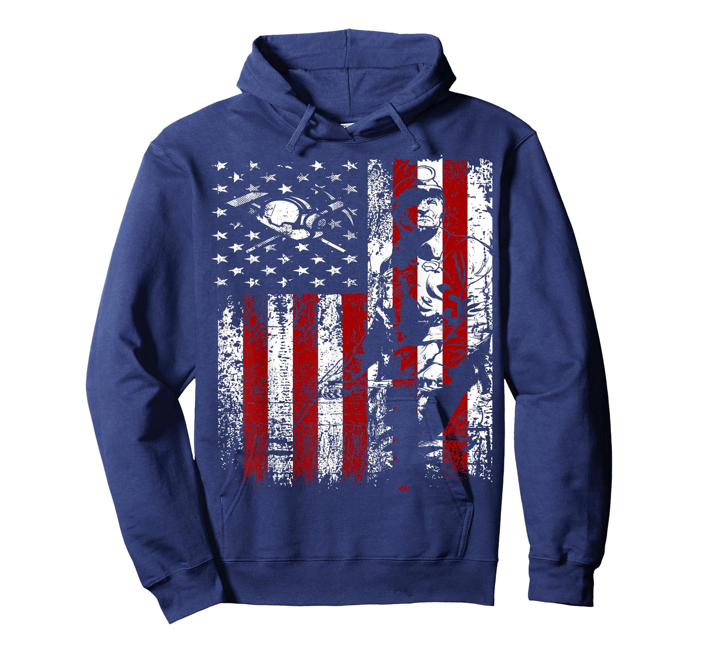 Retro Patriotic Miner's Flag Hard Hat Pick T Shirt T-Shirt